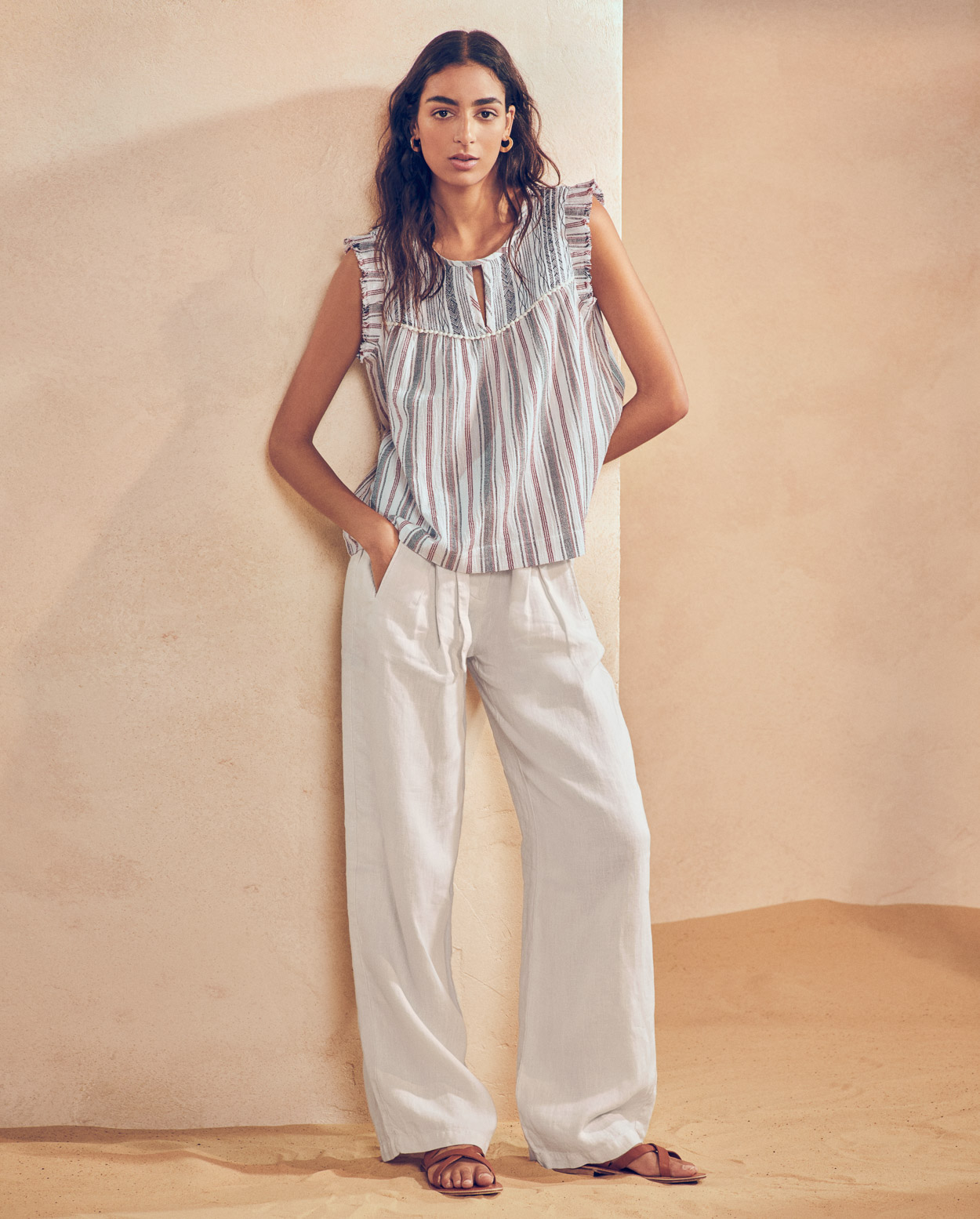 wrap linen pants