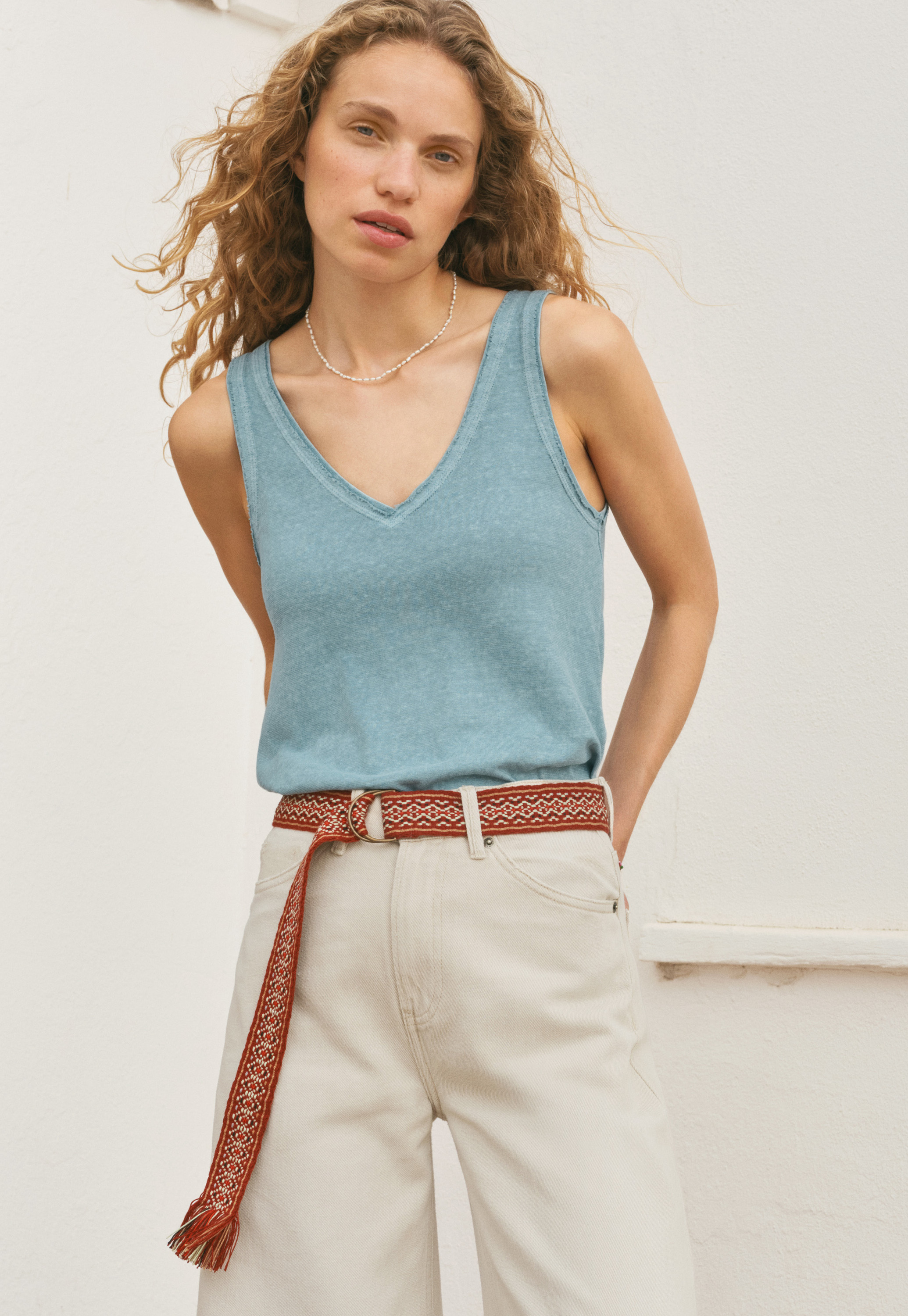 Wrap London - Hemp & organic cotton v-neck jersey vest