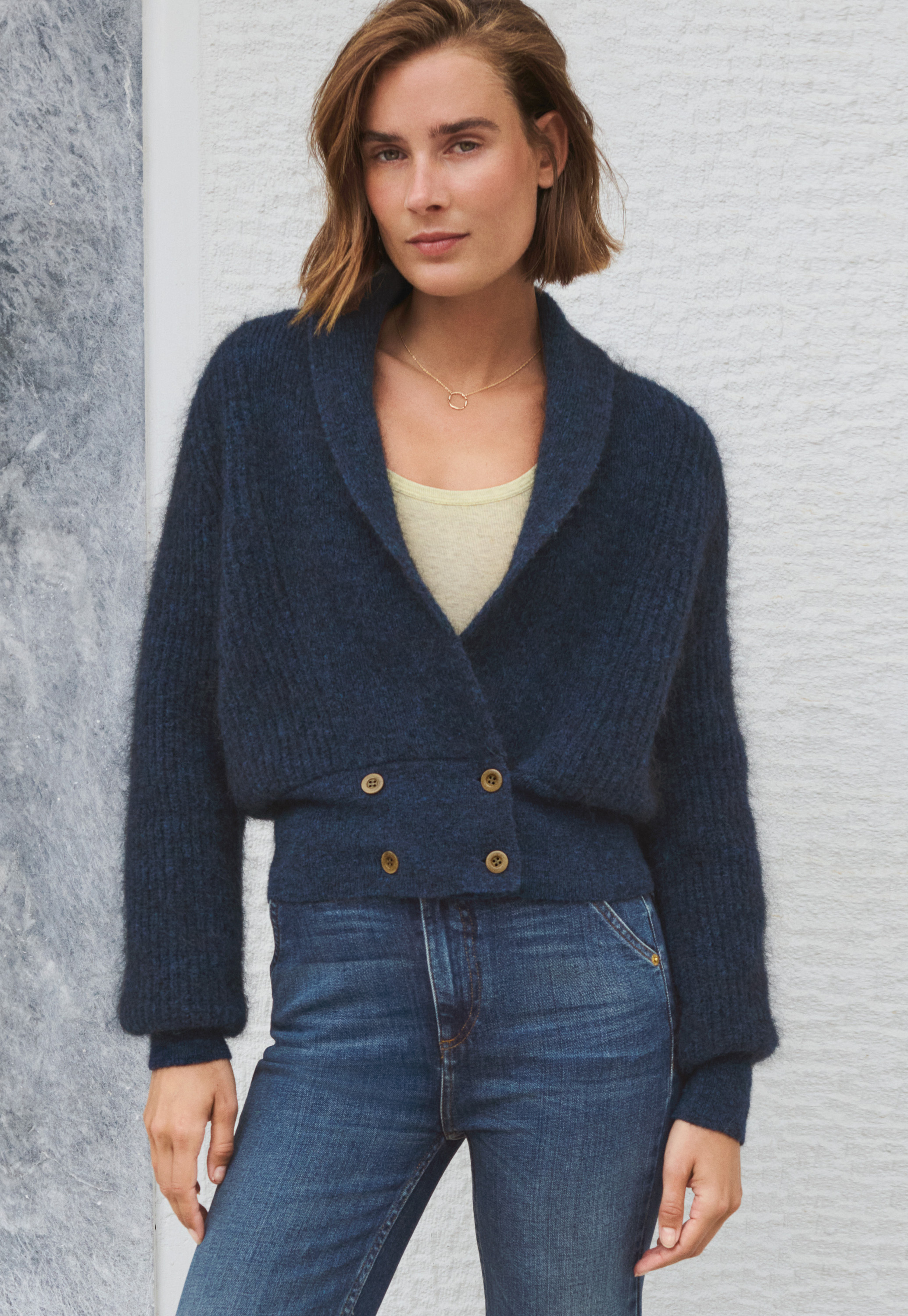 Wrap London - Mohair shawl-collar cardigan