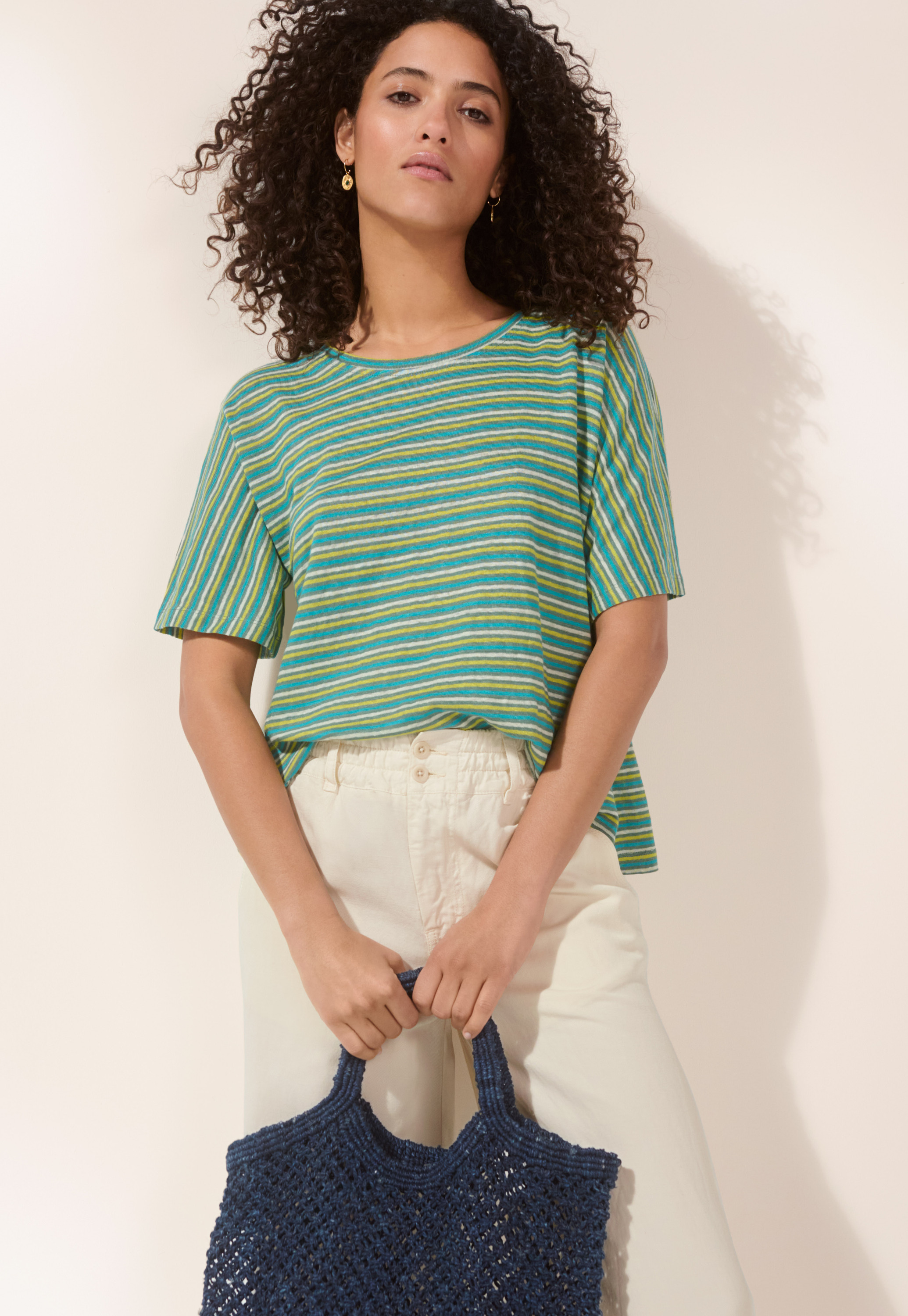Wrap London - Striped linen T-shirt
