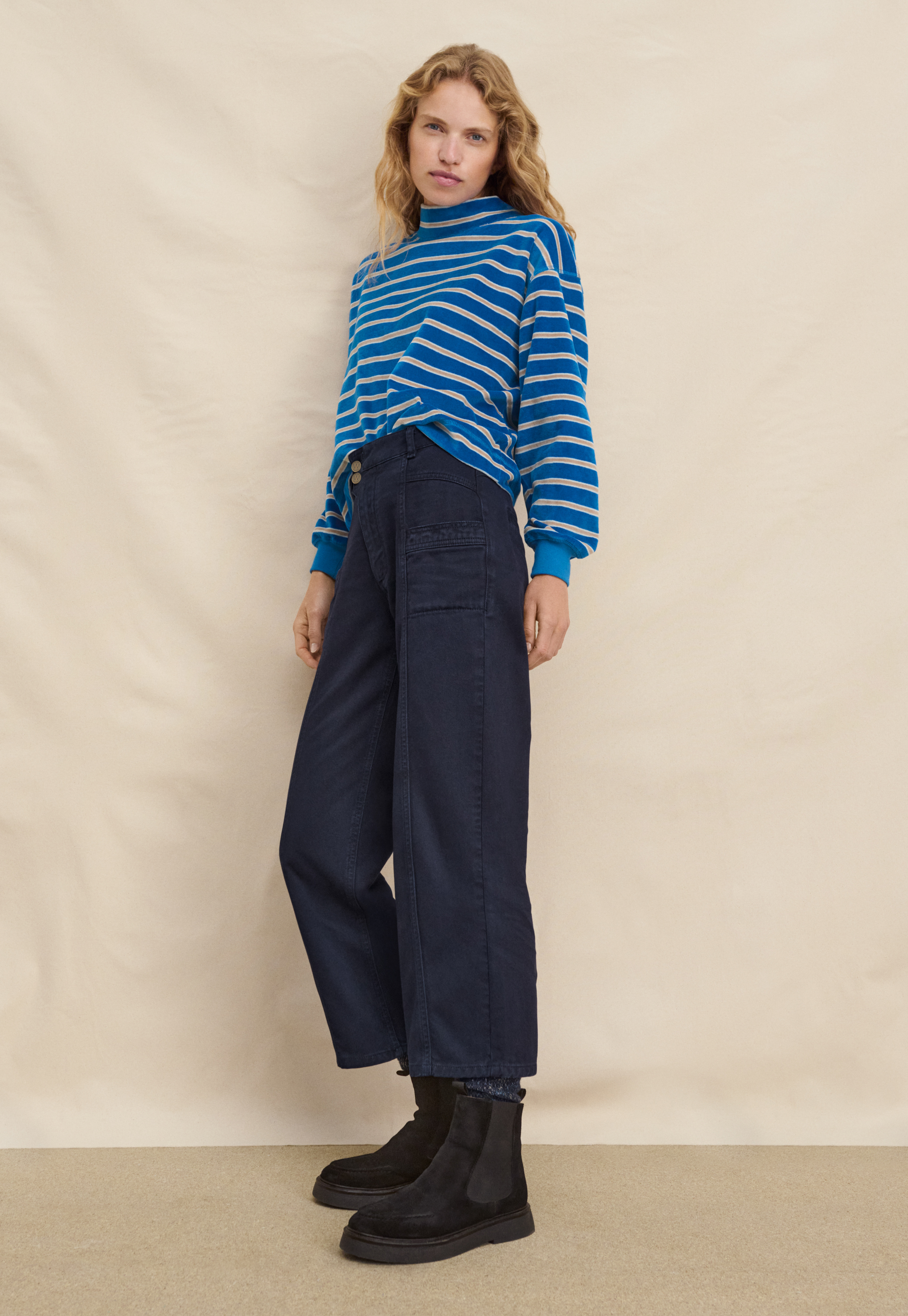 Wrap London - Cotton twill seamed trousers
