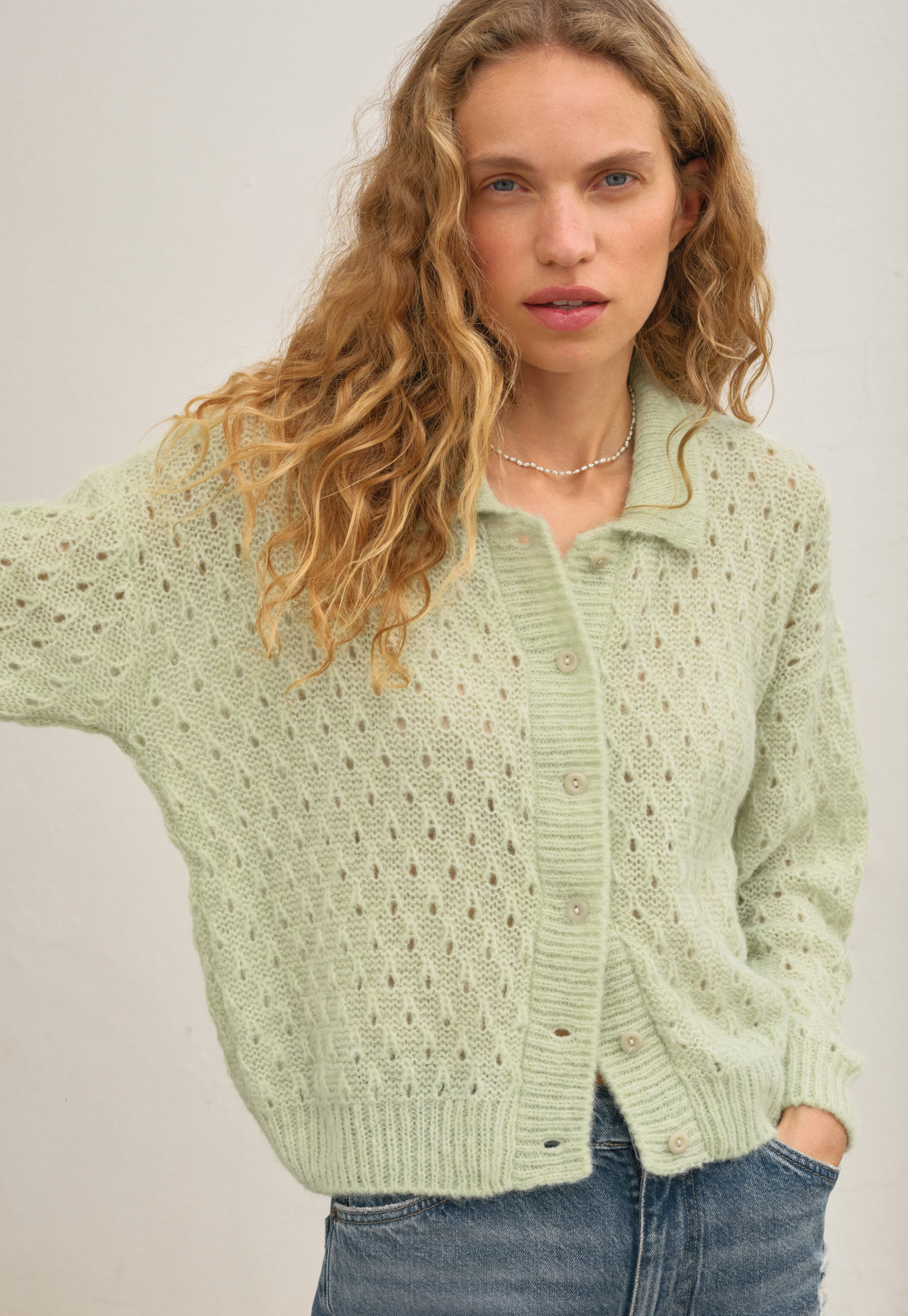 Wrap London - Lace-stitch alpaca-blend cardigan