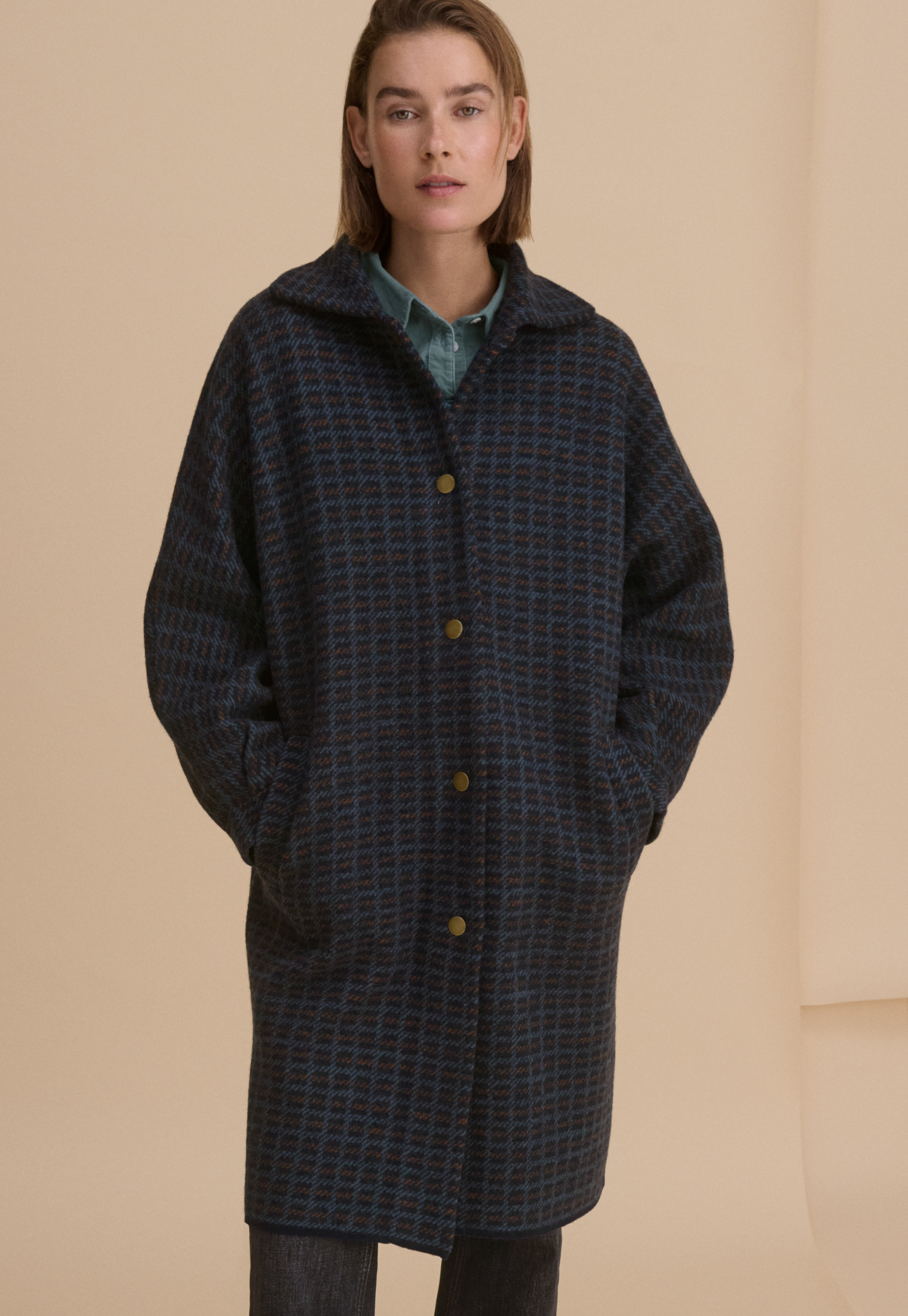 Wrap London - Boiled wool checked jacket