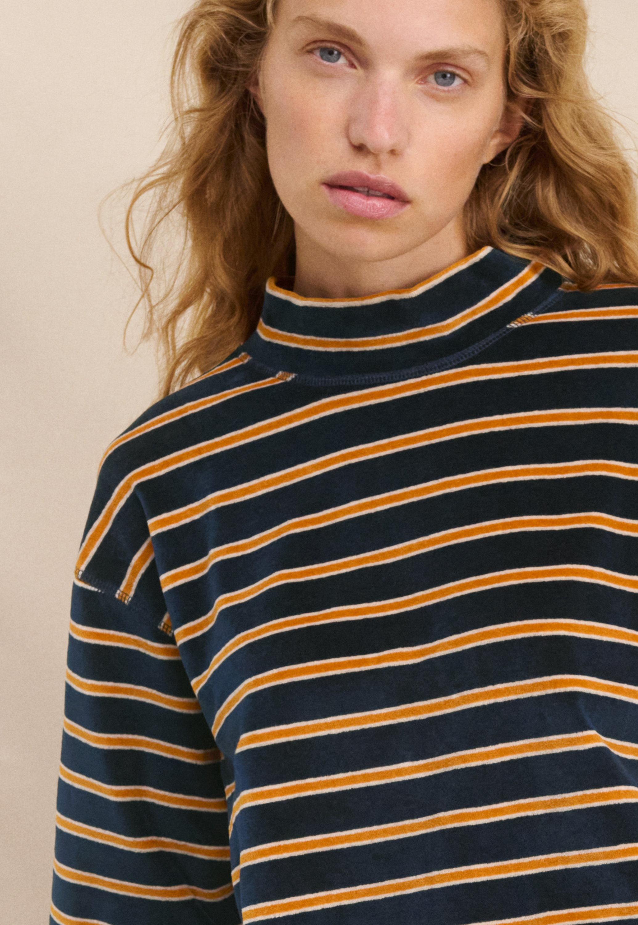 Wrap London - Cotton velour striped top