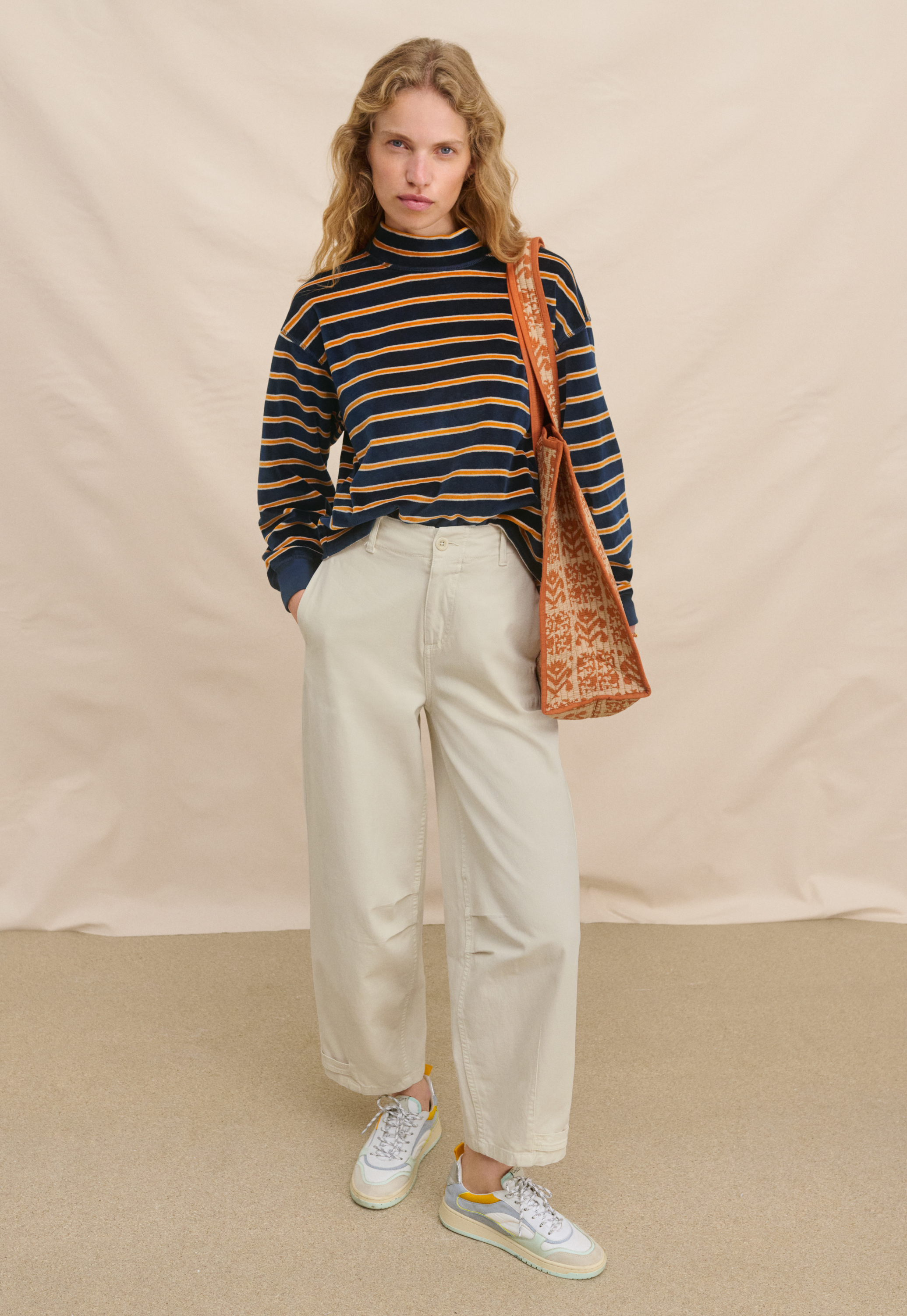 Wrap London - Cotton velour striped top