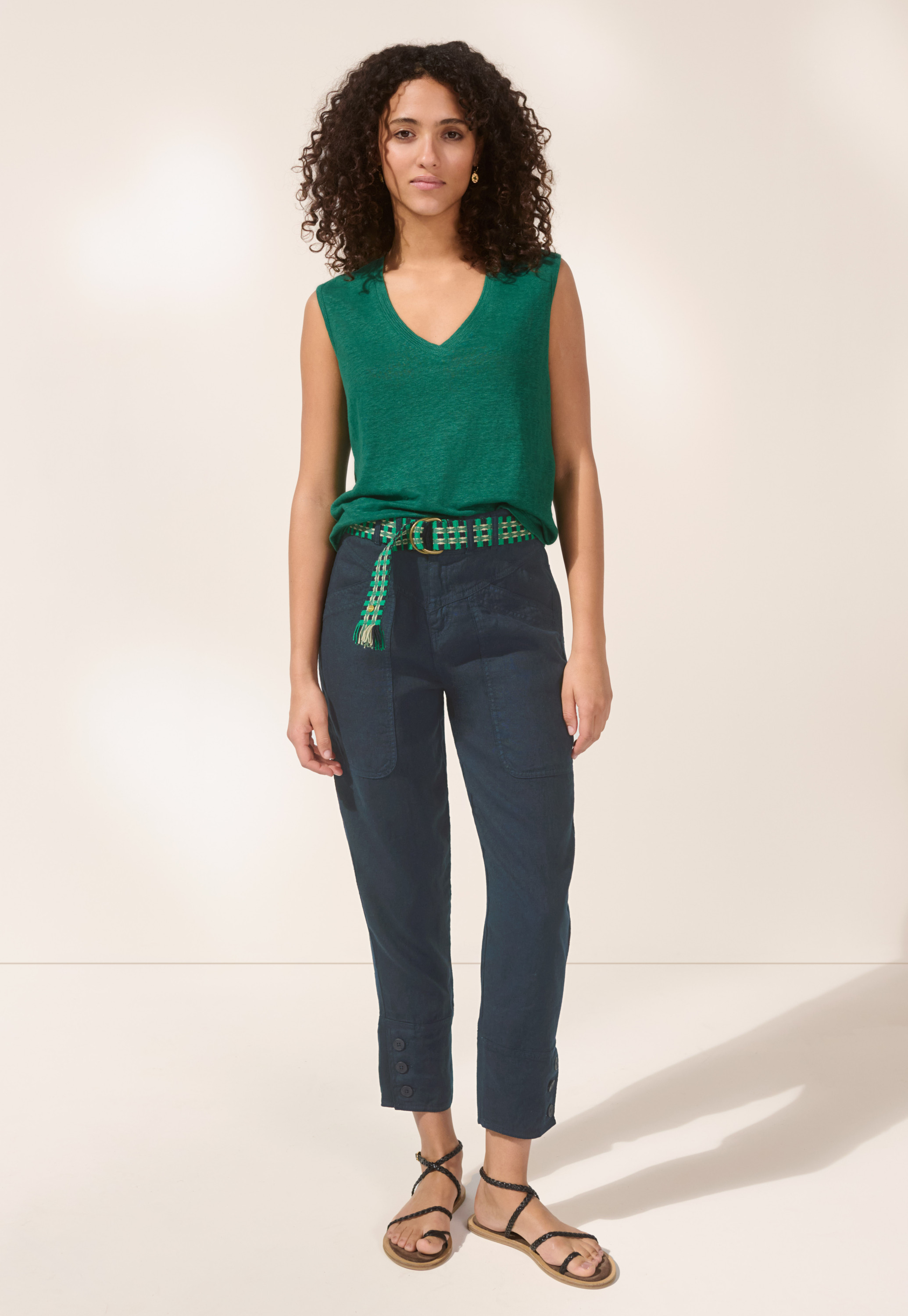 VISCOSE-LINEN TANK TOP - Lime | ZARA United Kingdom