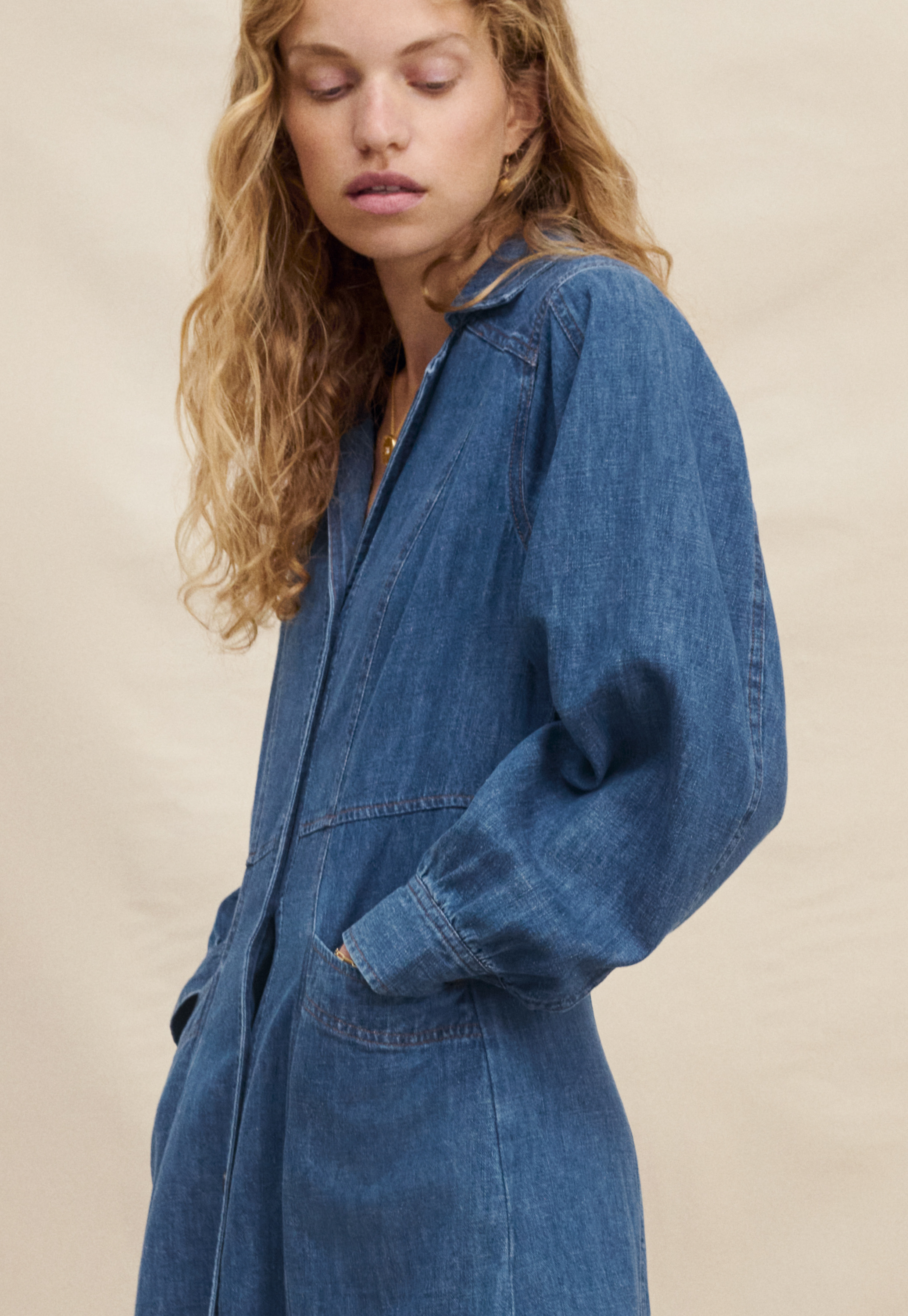 Wrap London - Hemp & organic cotton indigo midi-dress