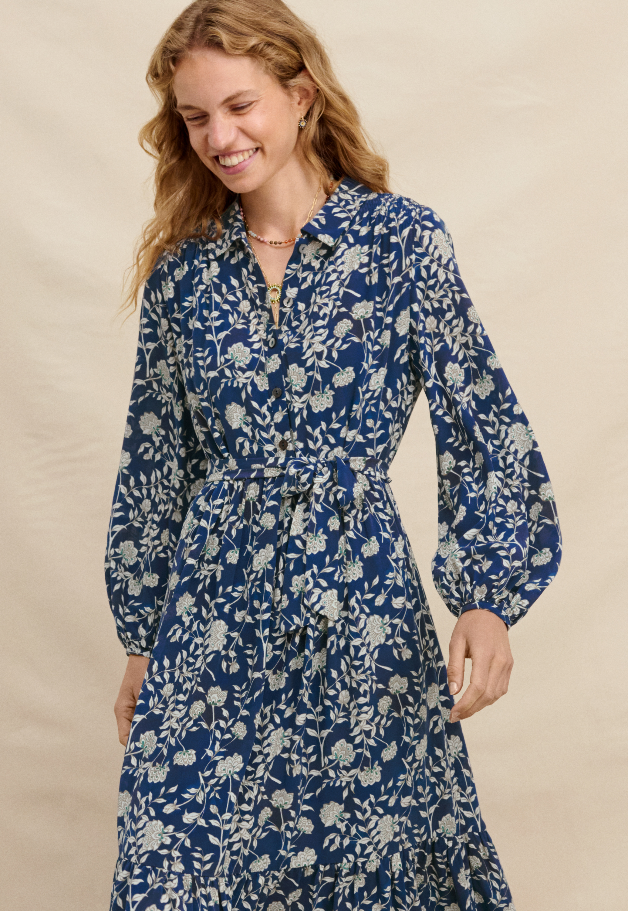 Wrap London - Printed tiered silk dress