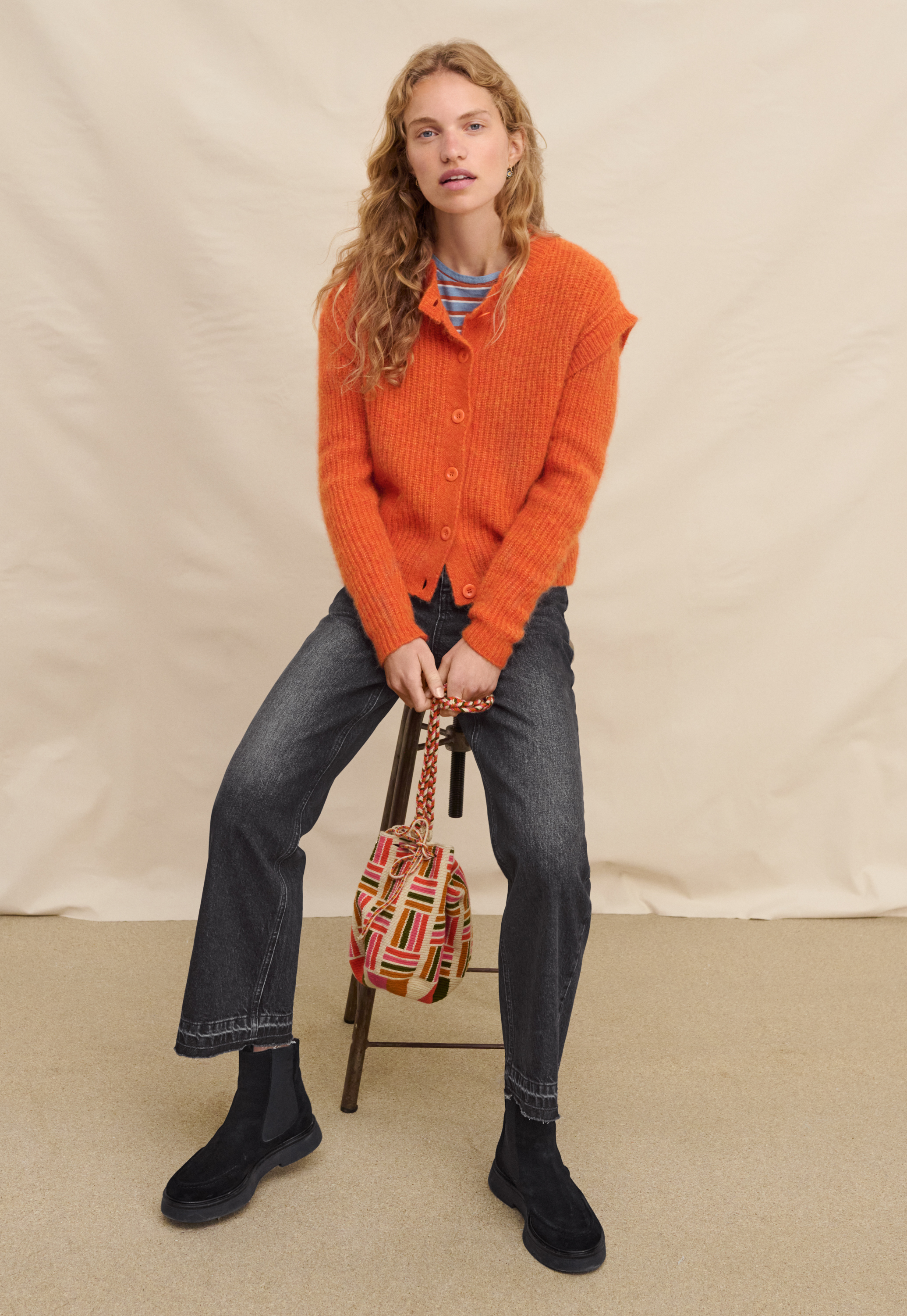 Wrap London - Alpaca blend rib-stitch cardigan