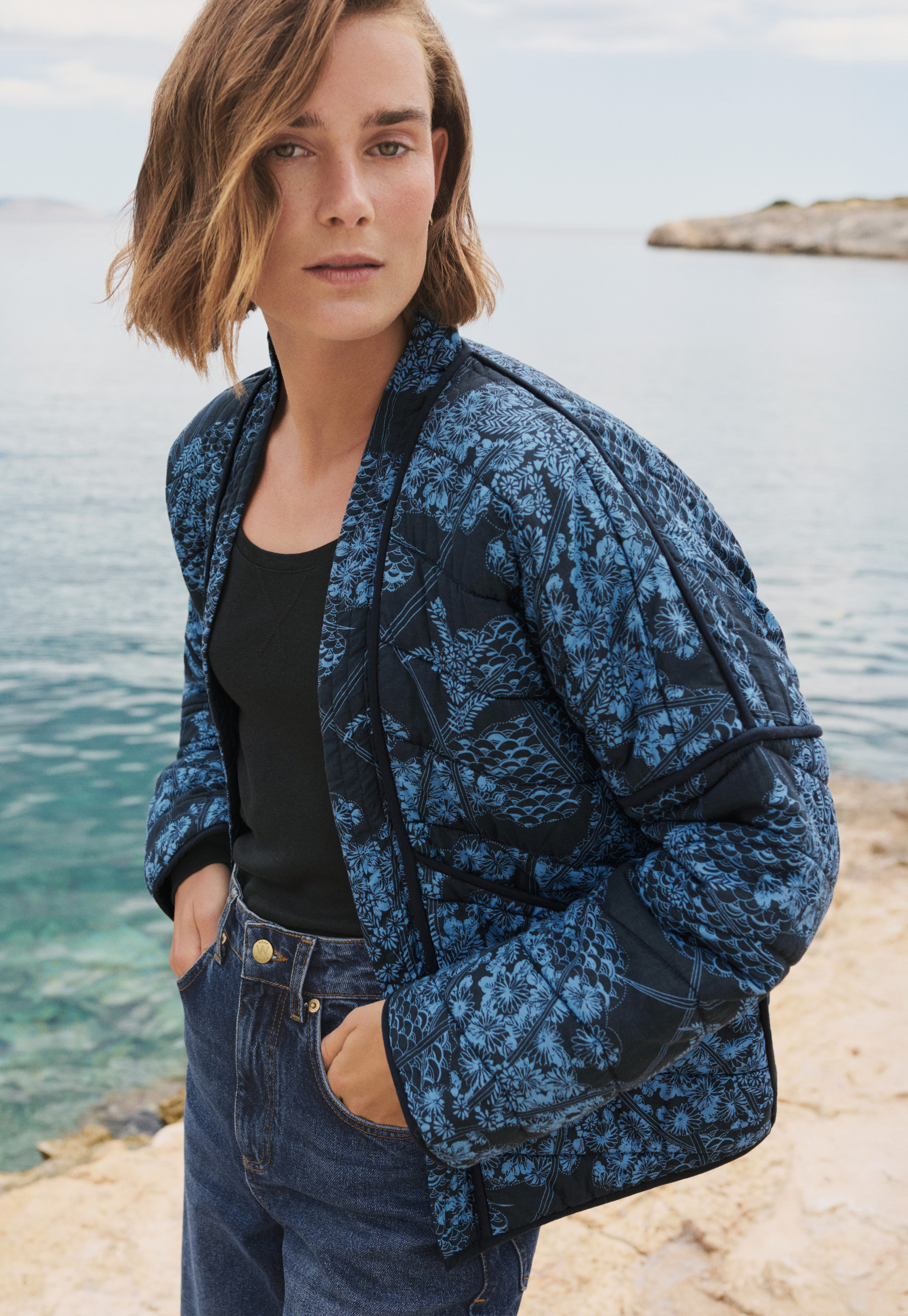 Wrap London - Quilted print cotton jacket