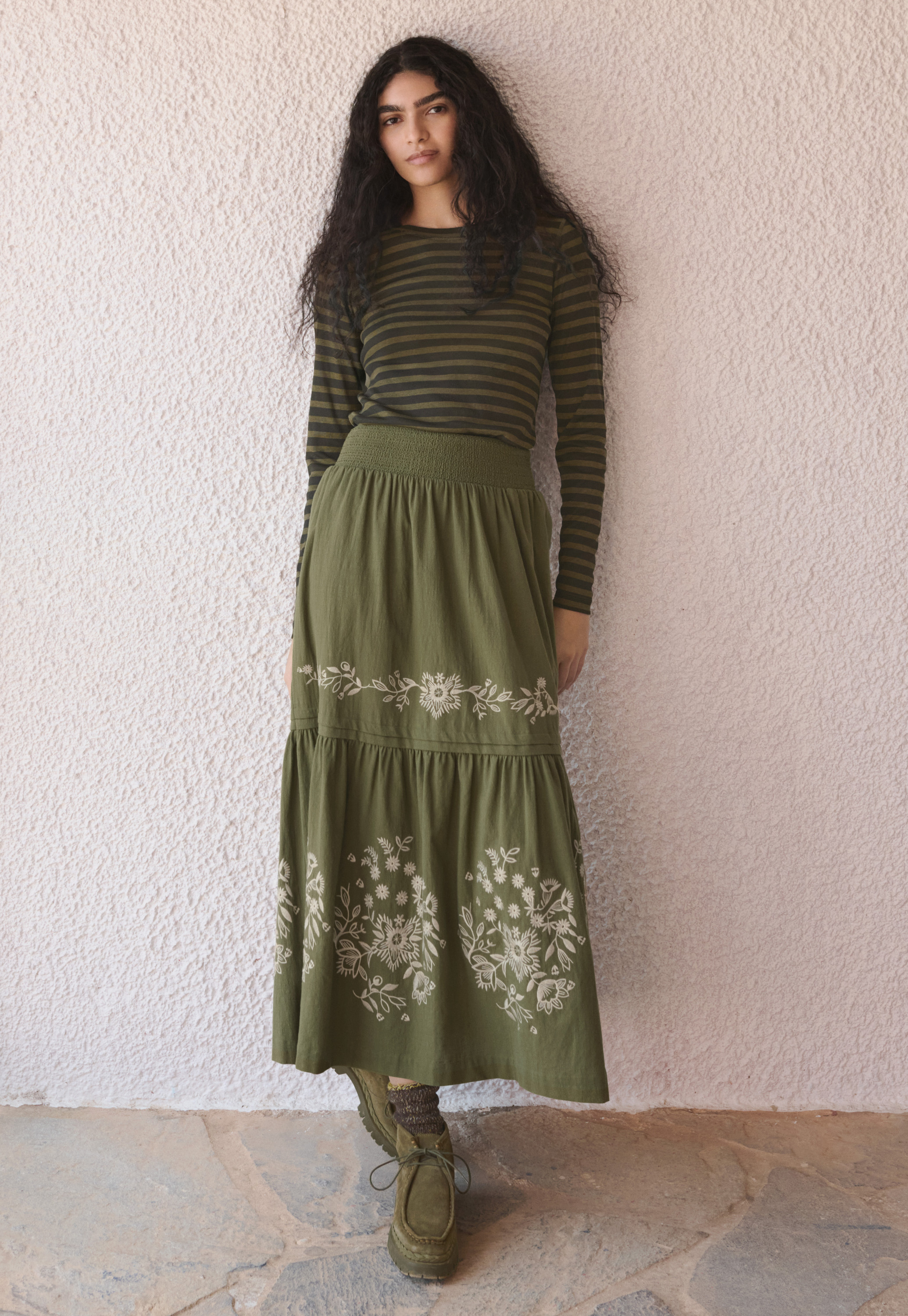 Wrap London - Embroidered cotton skirt