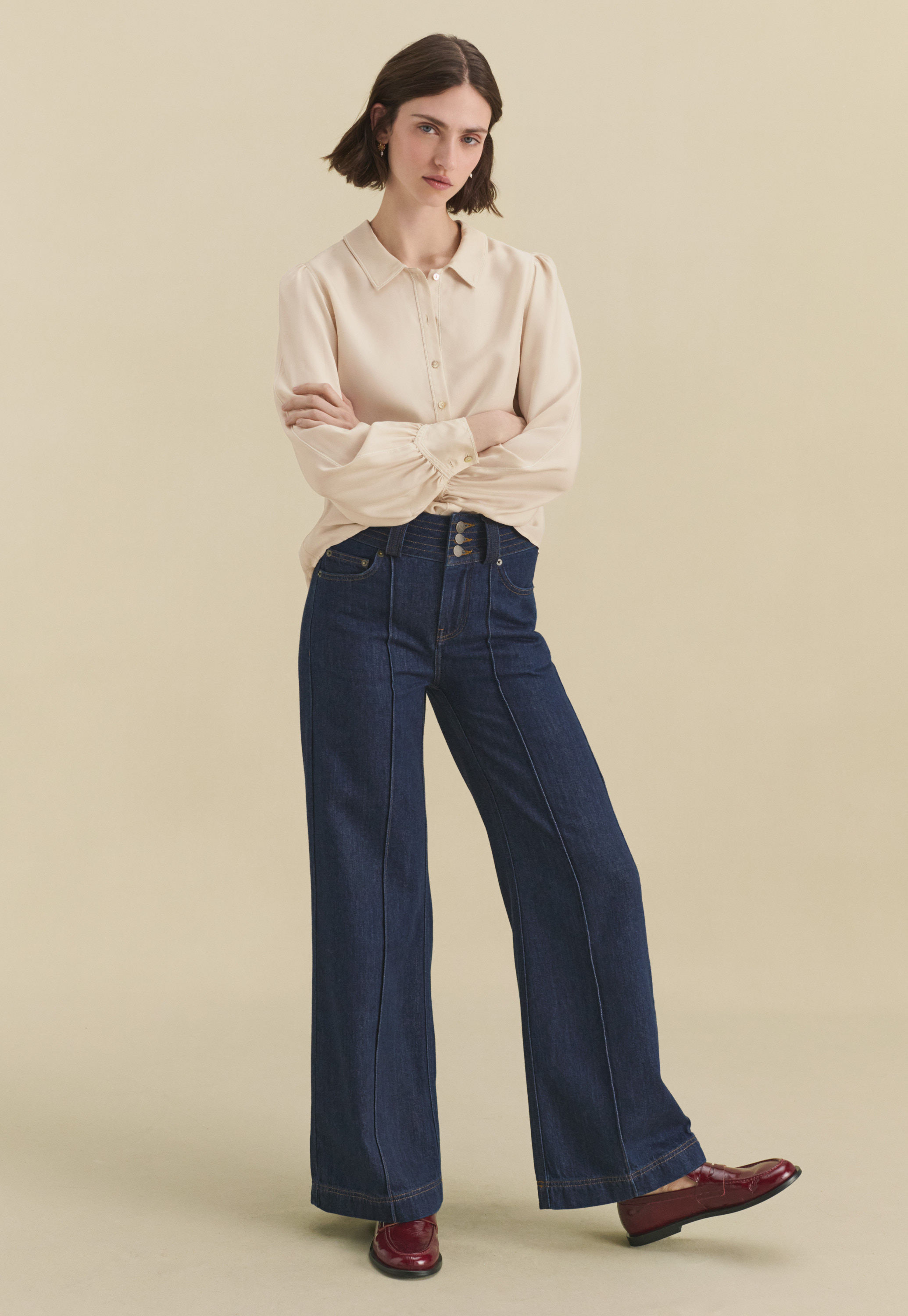 Wrap London Drapey cotton lyocell wide-leg jeans