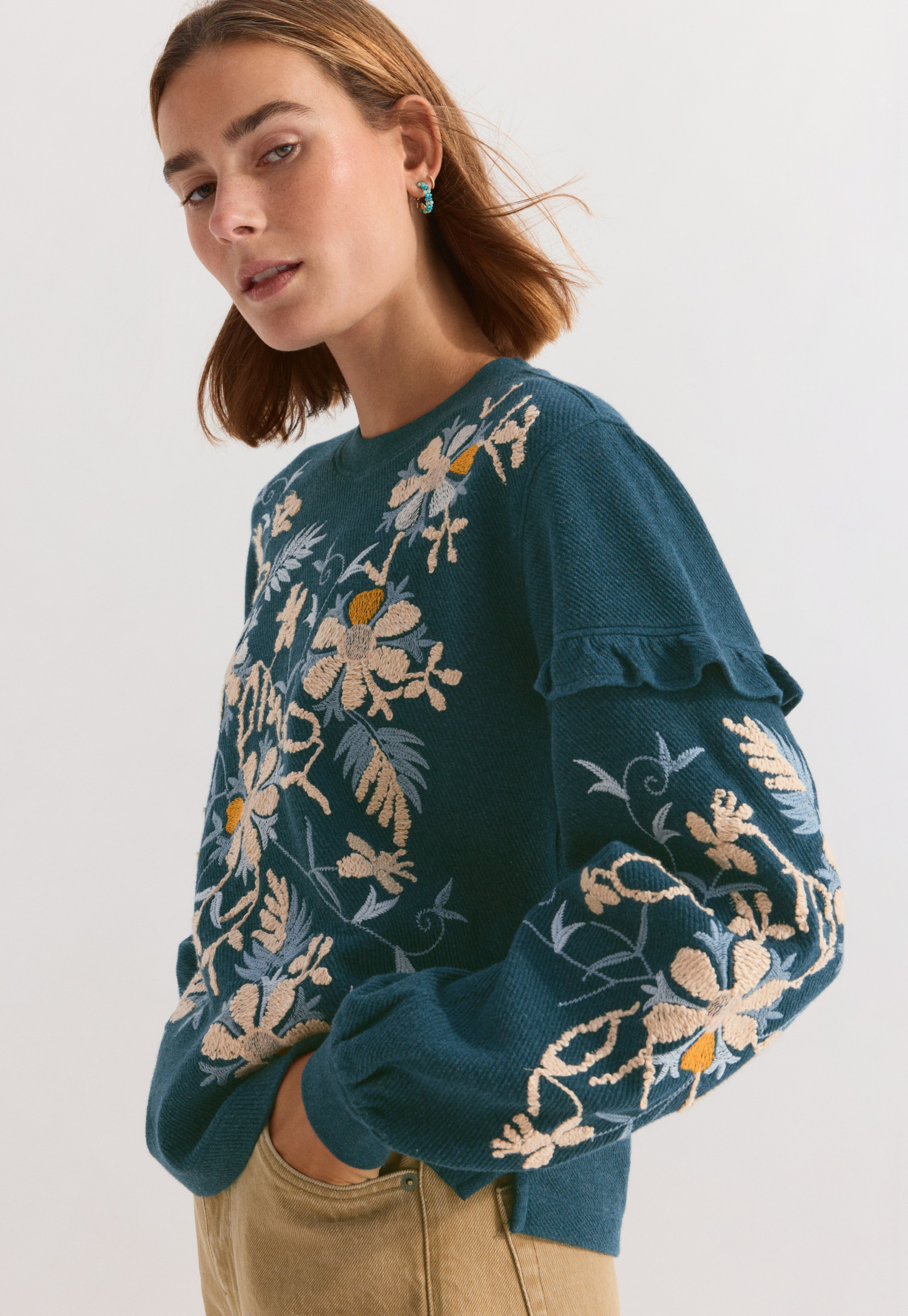 Wrap London - Long-sleeved scoop-neck linen top