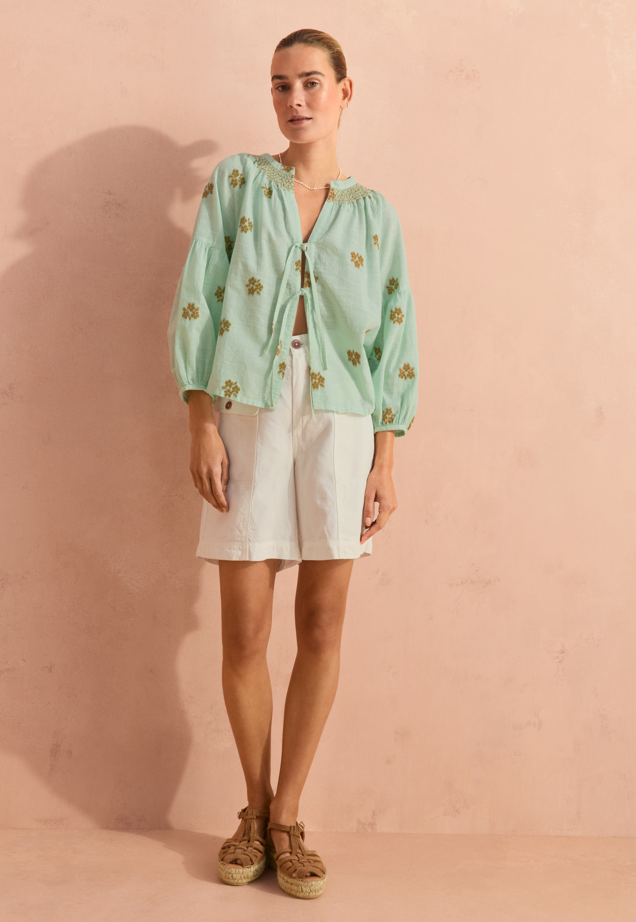 Wrap London - Cotton clipped jacquard blouse