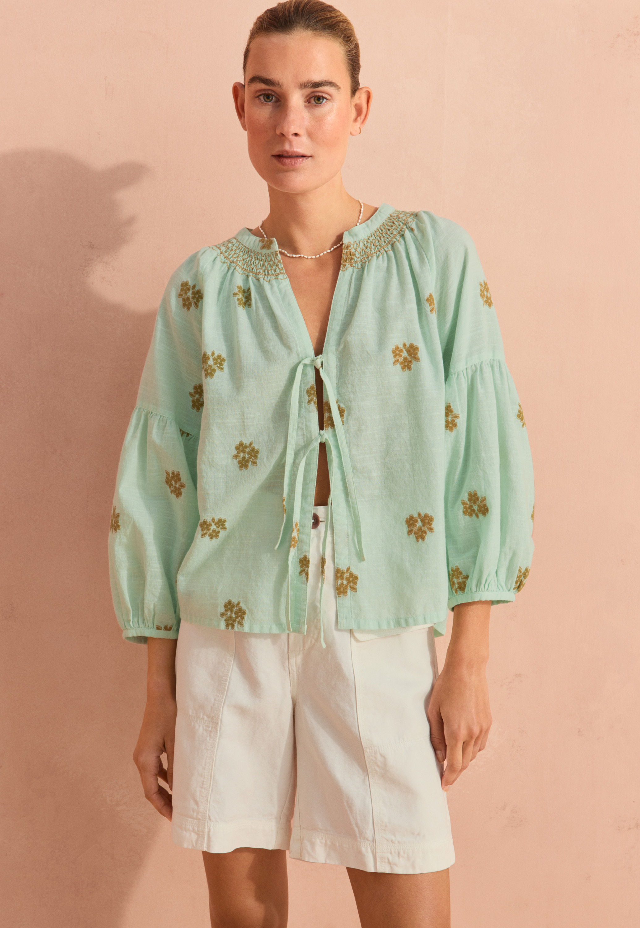 Wrap London - Cotton clipped jacquard blouse