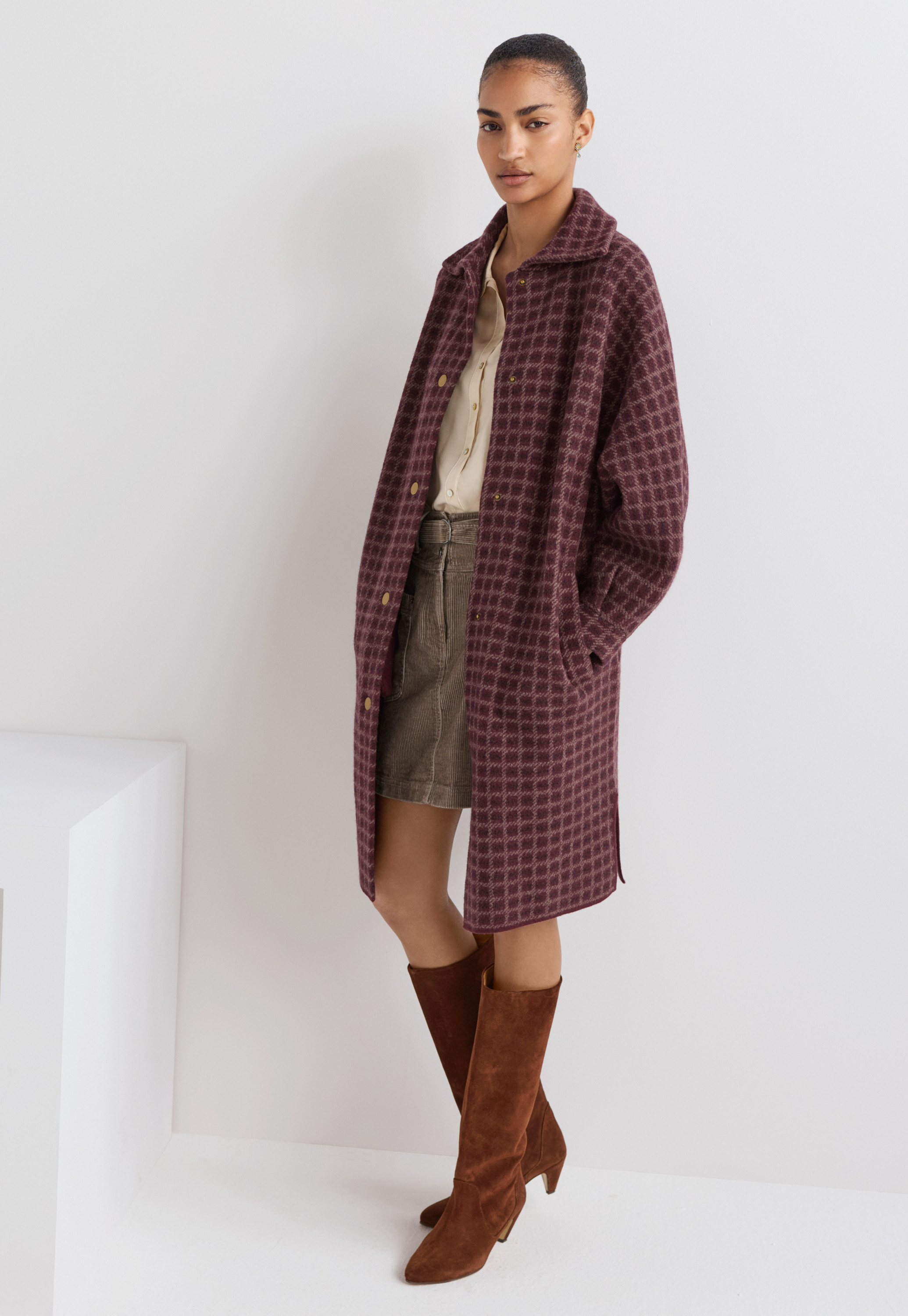 Wrap London - Boiled wool checked jacket