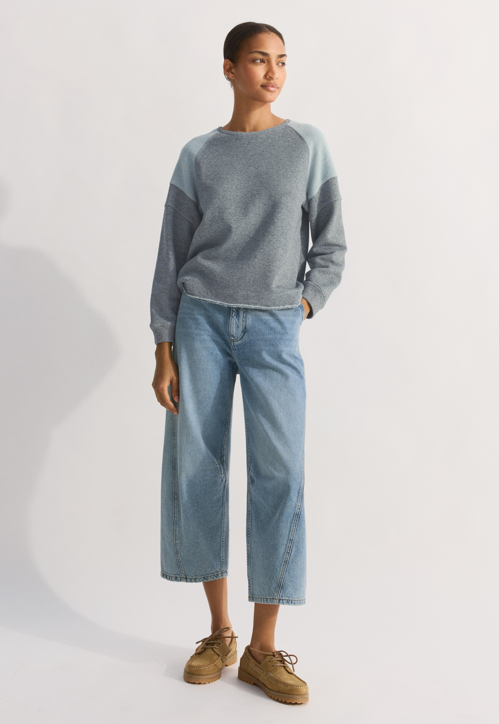 Wrap London - Brush-back cotton raglan sweatshirt