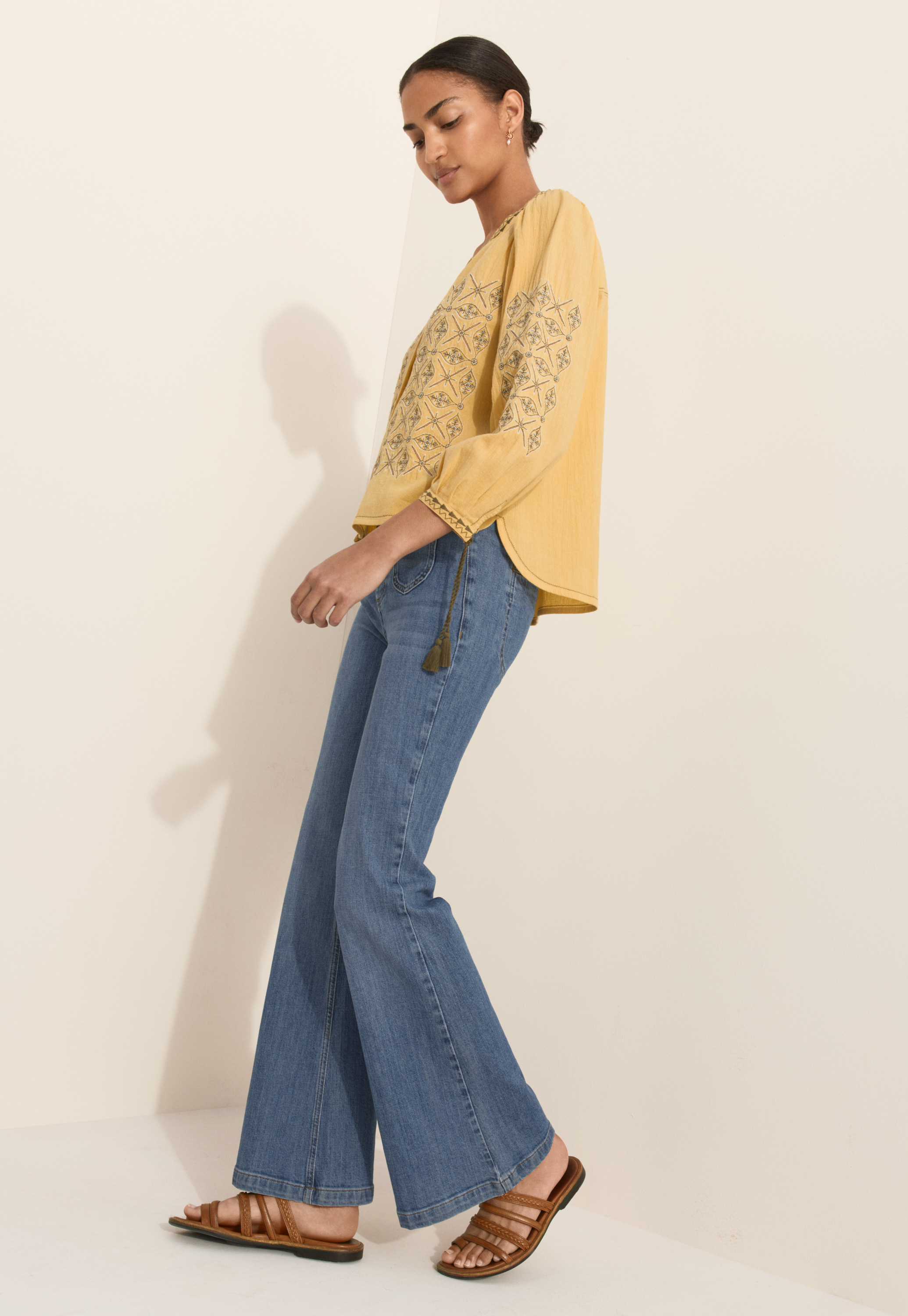 Wrap London - Embroidered cotton & linen blouse