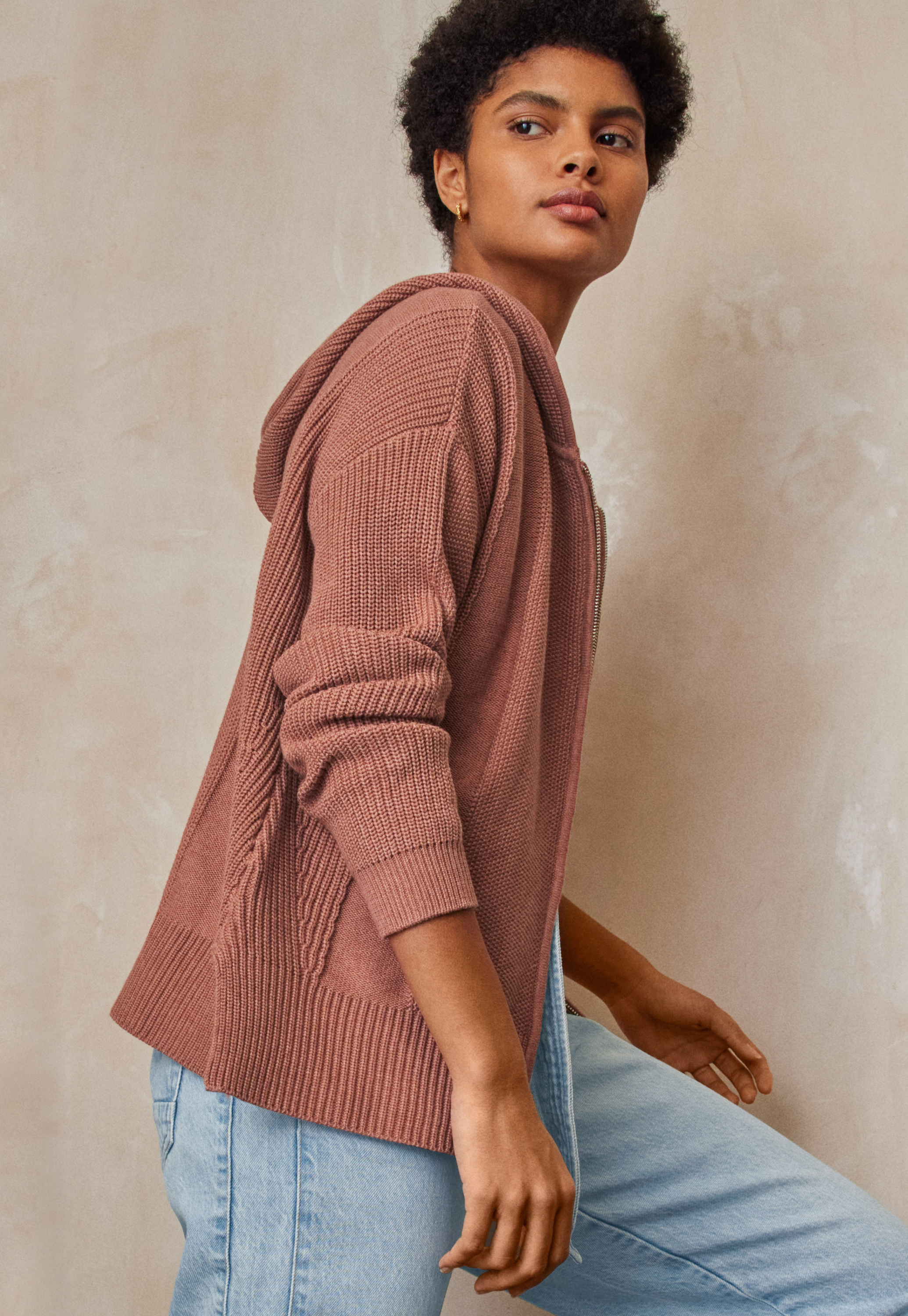 soft knitted hoodie