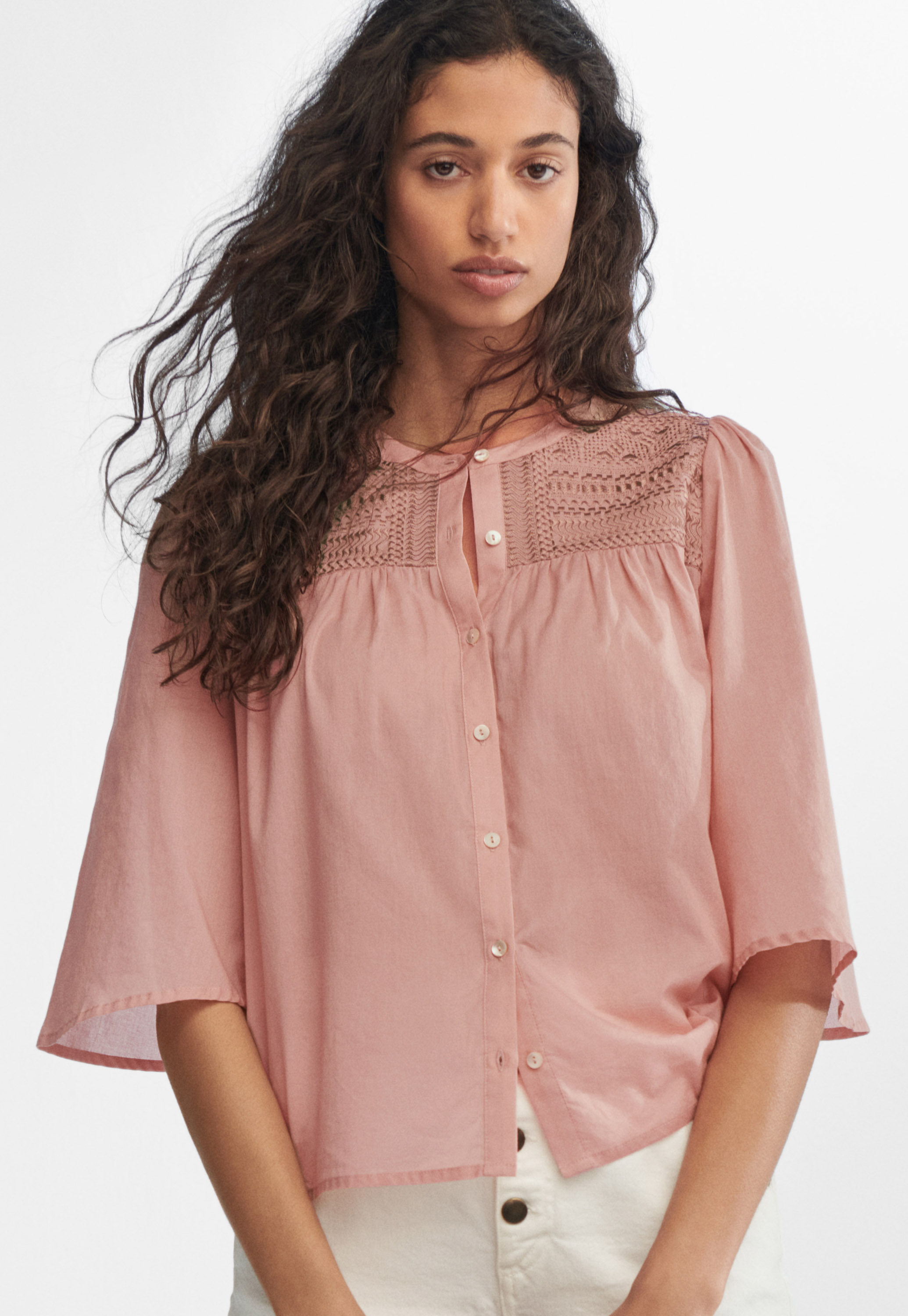 Wrap London - Embroidered cotton blouse