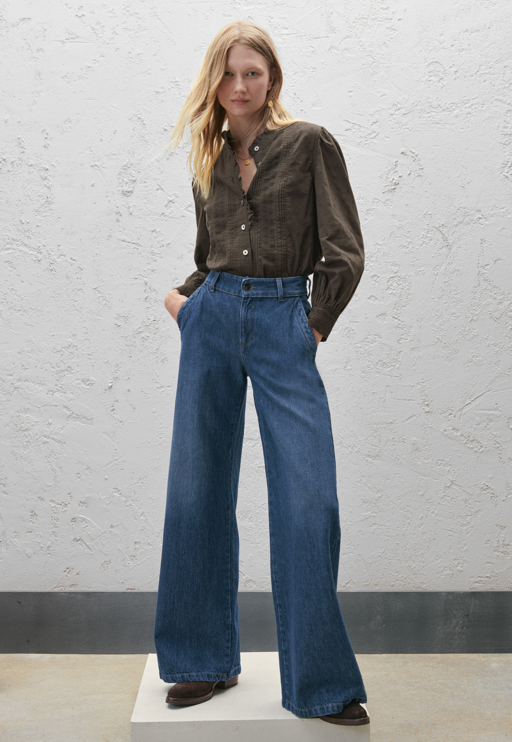 Wrap London - Full length wide-leg jeans