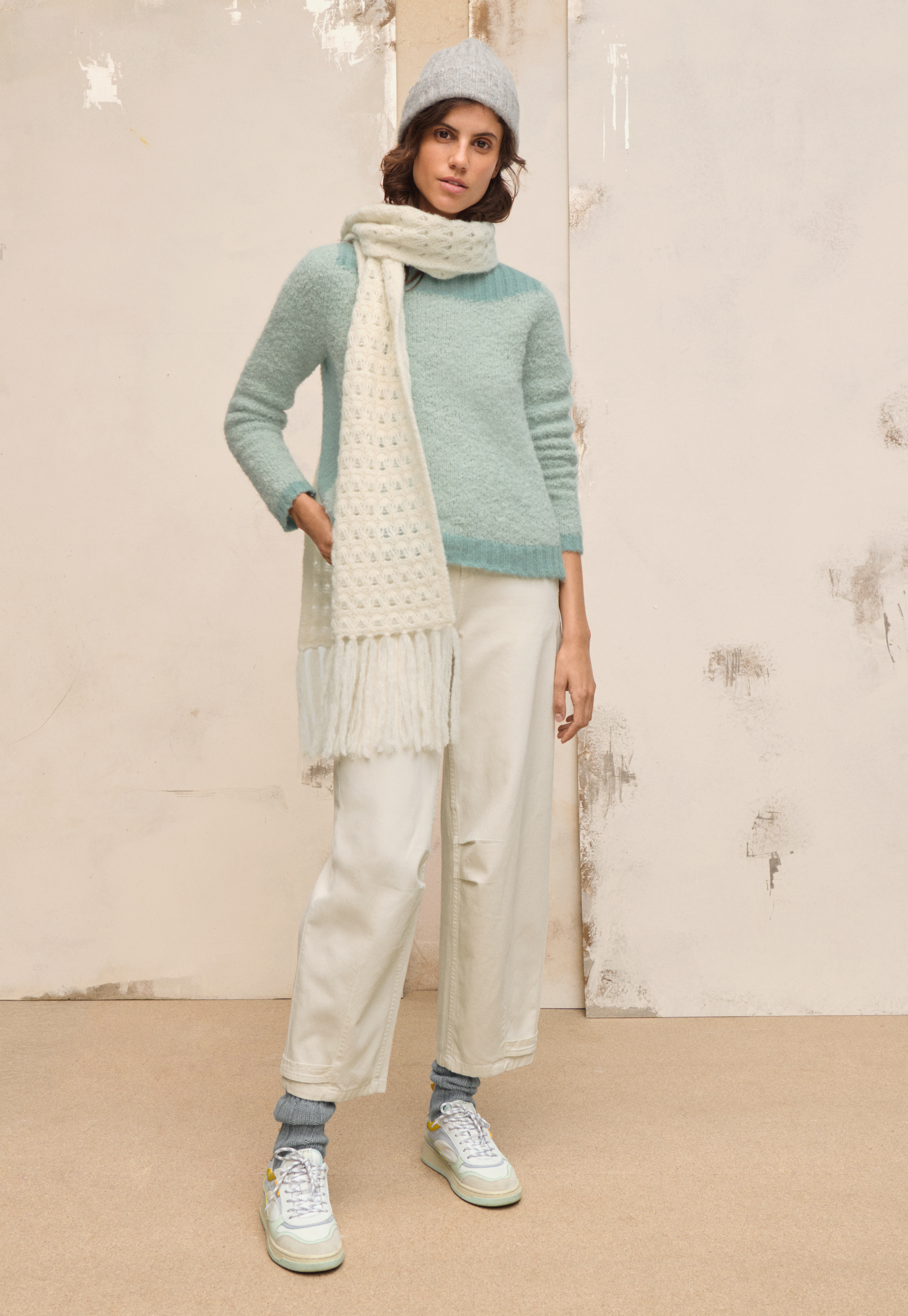 Bouclé & alpaca blend sweater