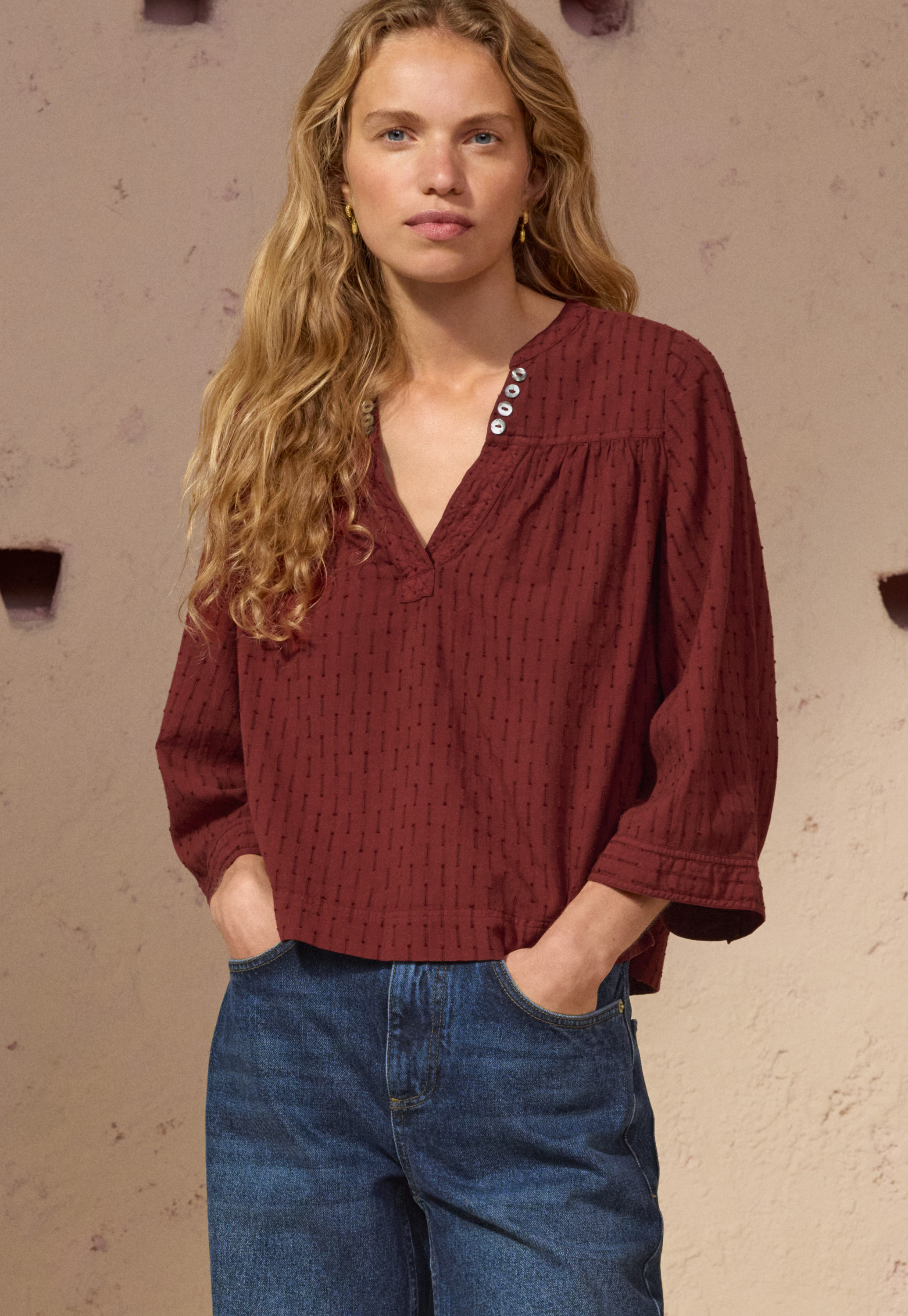 Wrap London - Cotton notch-neck top
