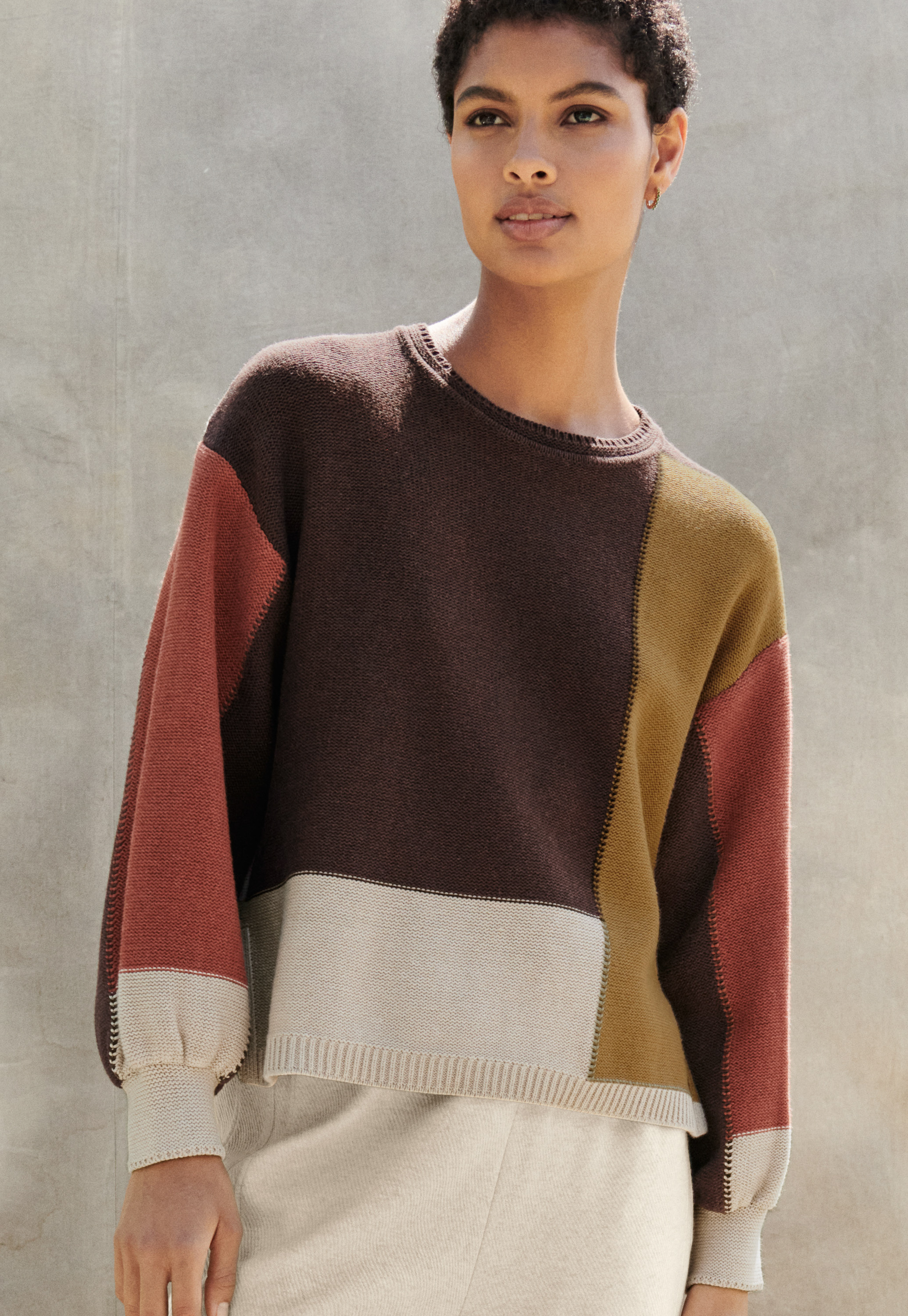 Organic cotton intarsia sweater