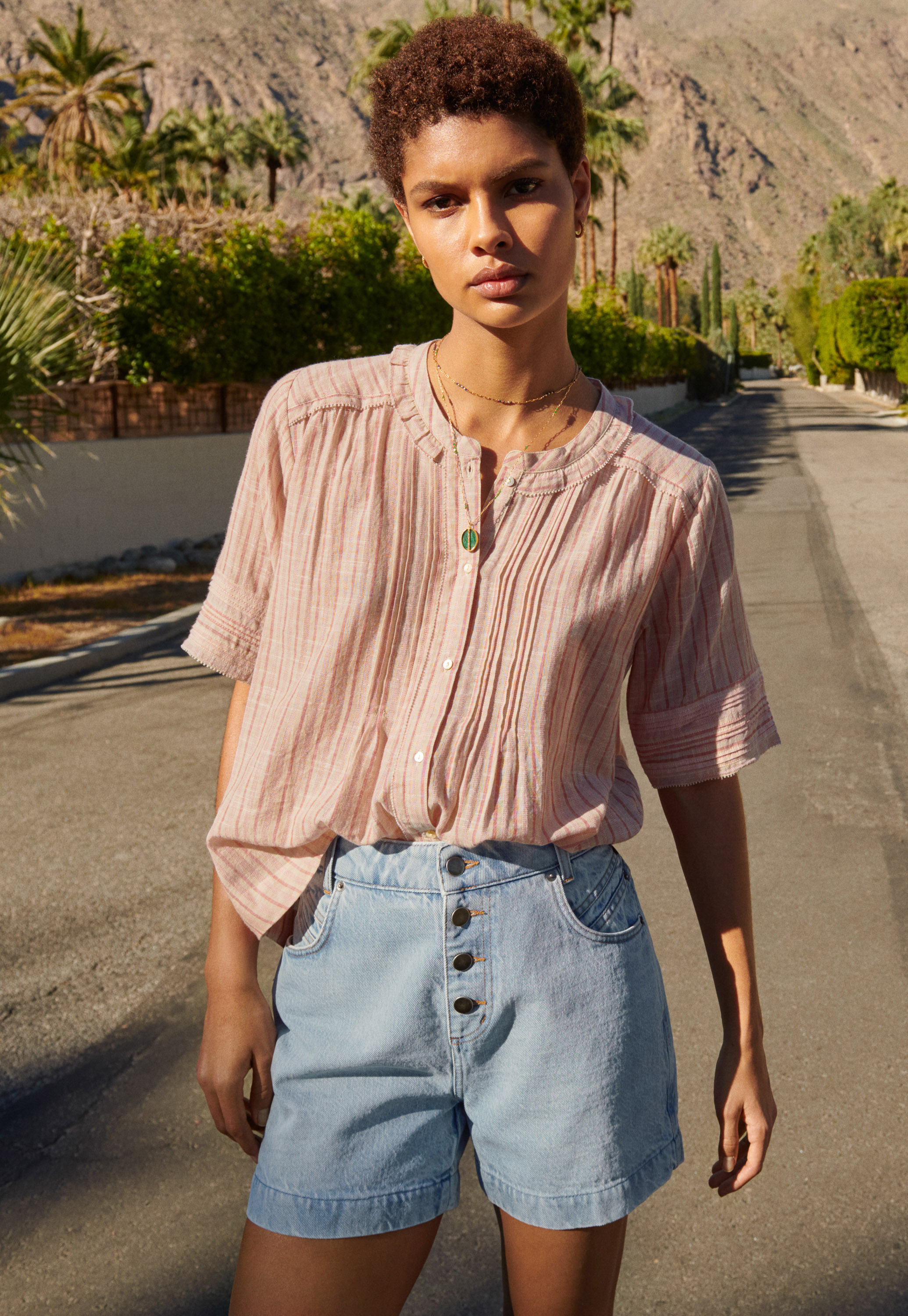 Mereen Wrap Blouse Dusty Blue