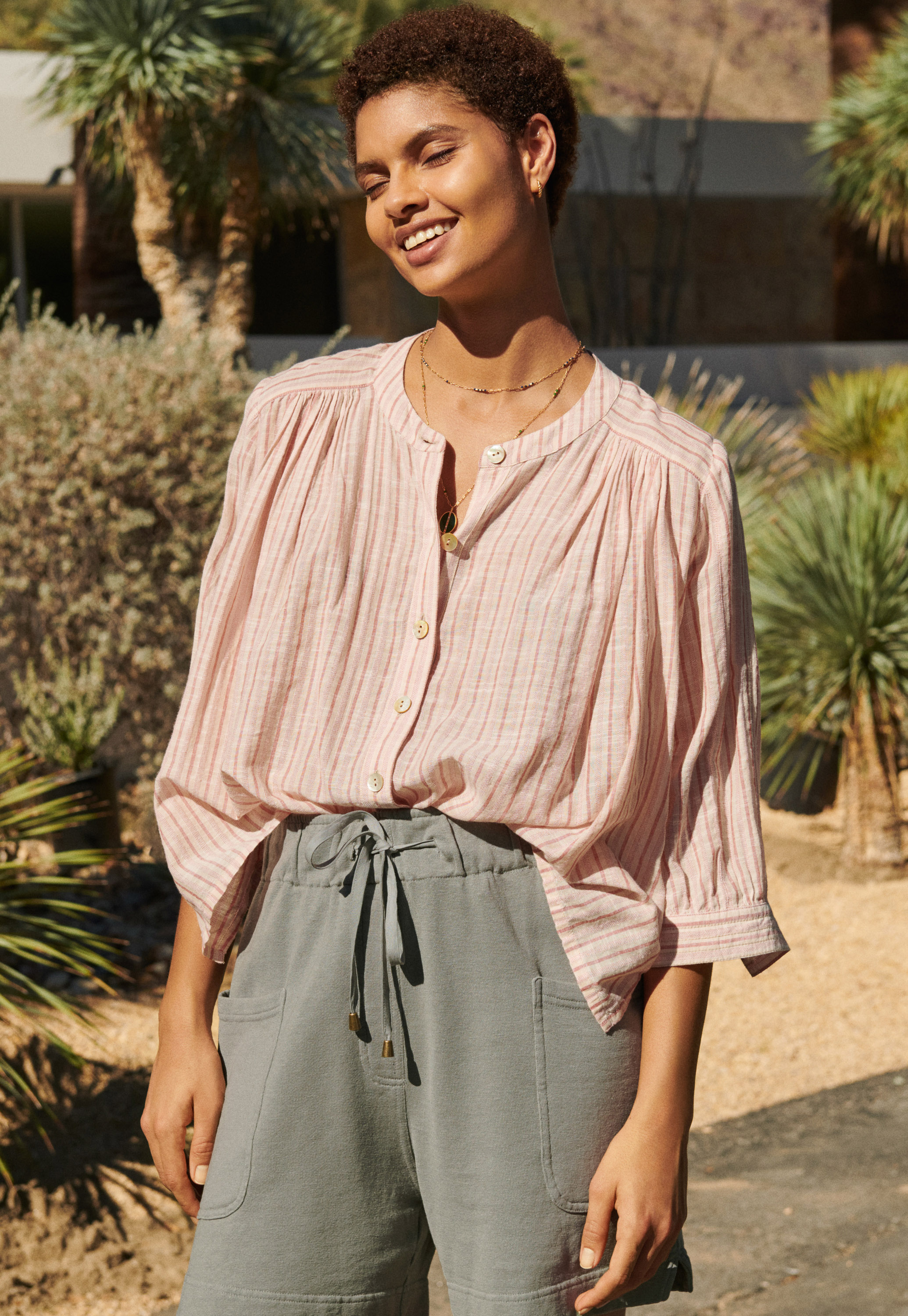 striped cotton blouse