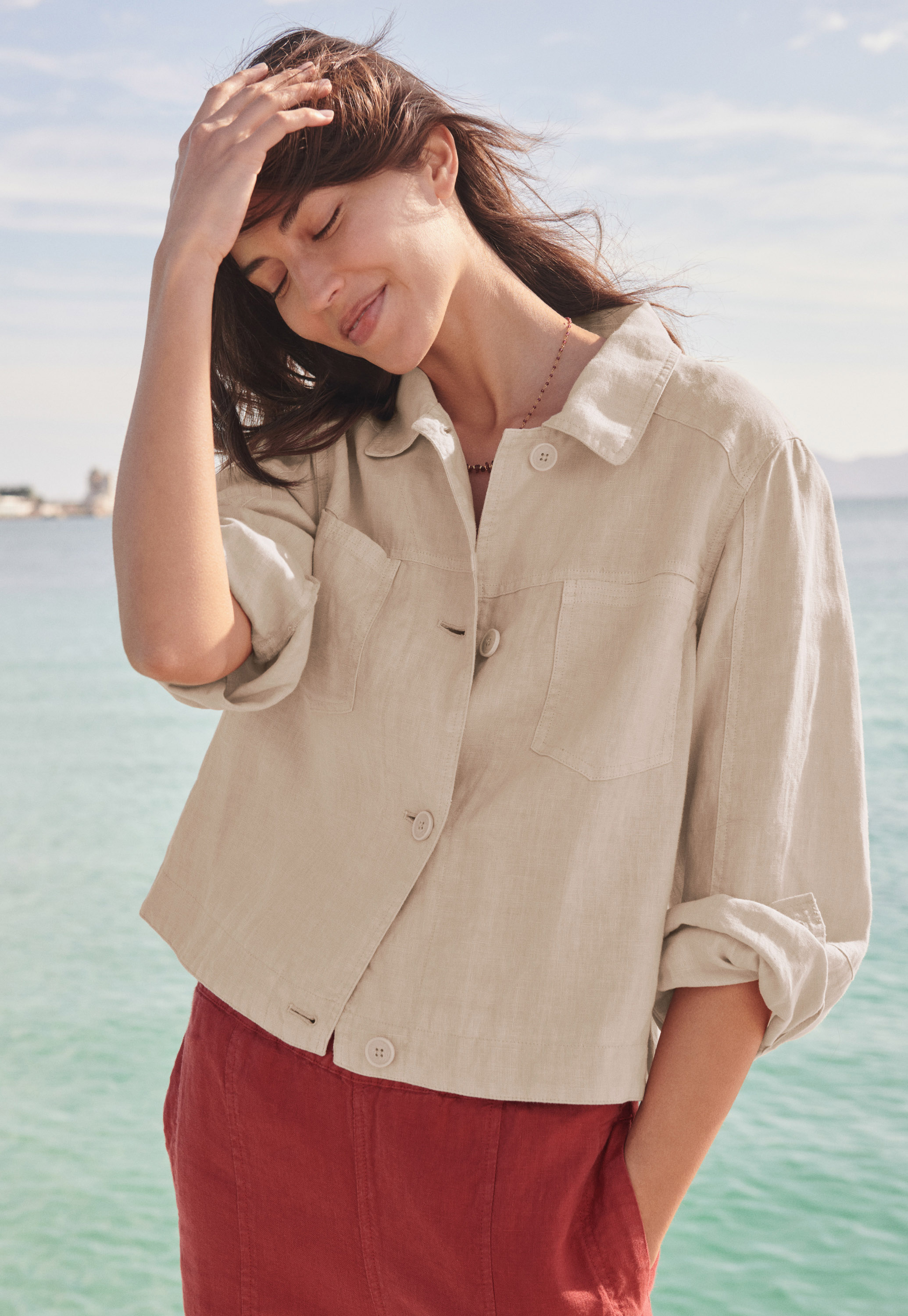Wrap London - Cropped linen jacket