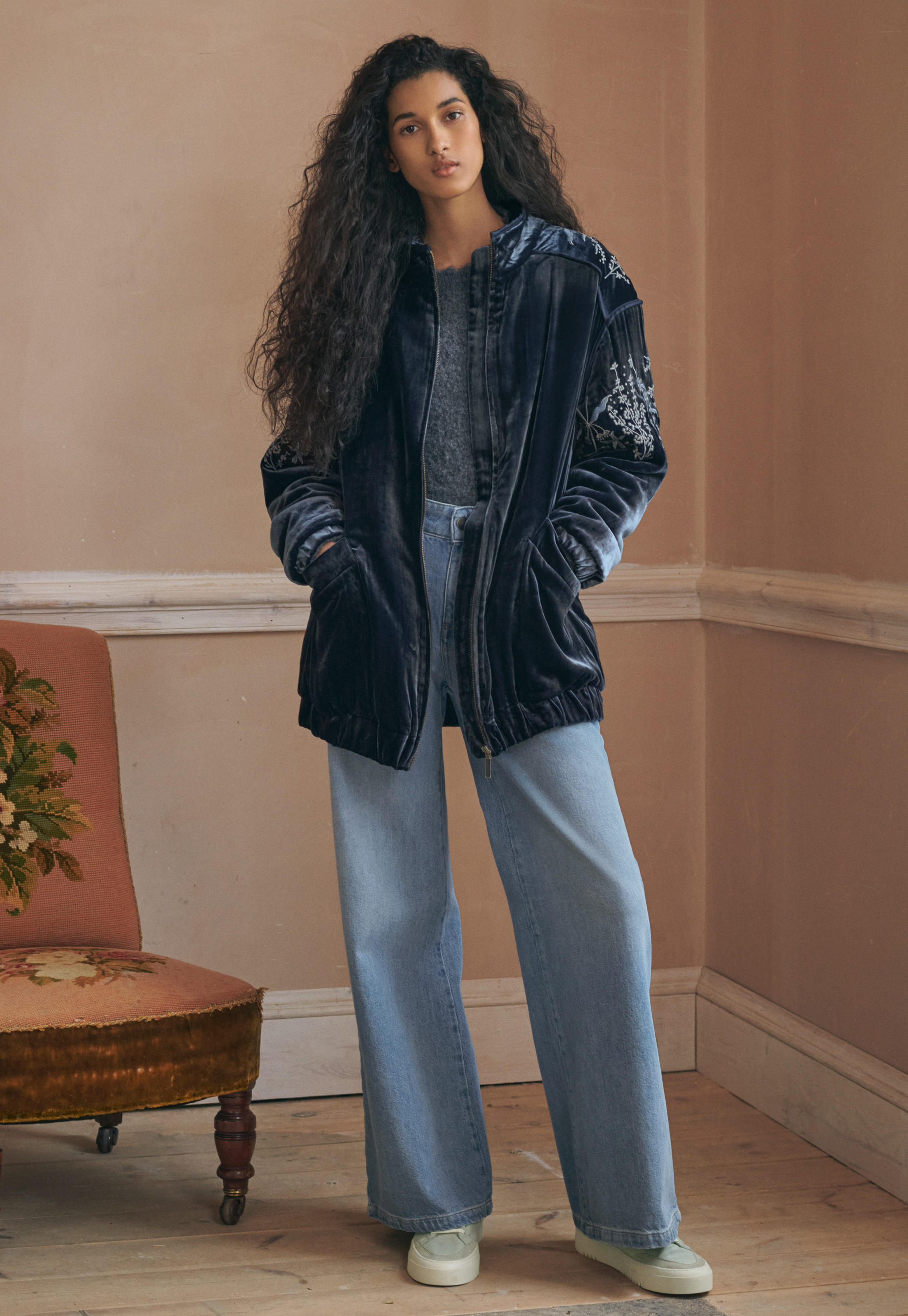 Wrap London - Embroidered velvet jacket