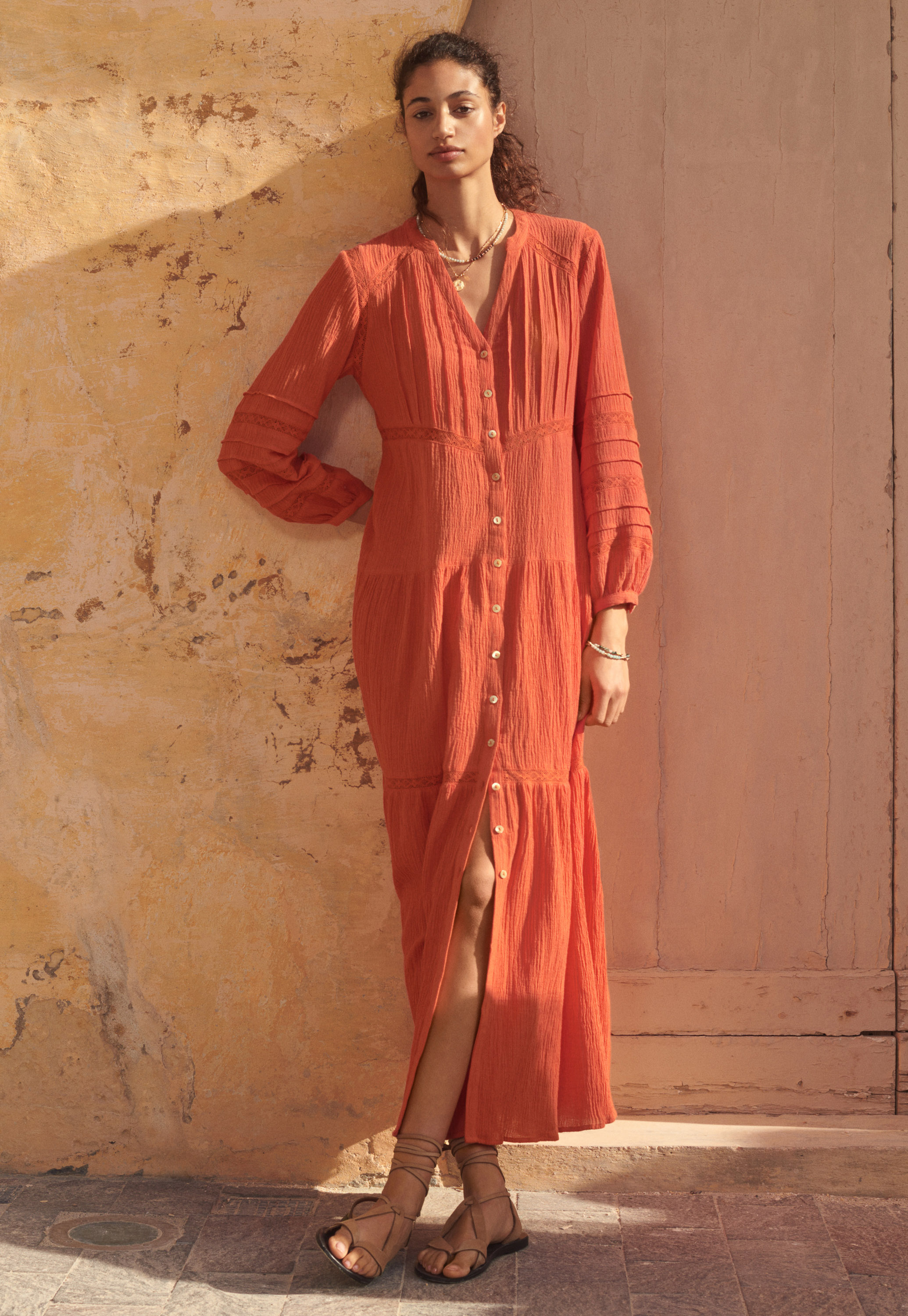 crinkle cotton maxi dress Wrap London ensuring you stay cool Ivory/Silver SIZE::9/10 Zara bnwt satin halter Womens dresses