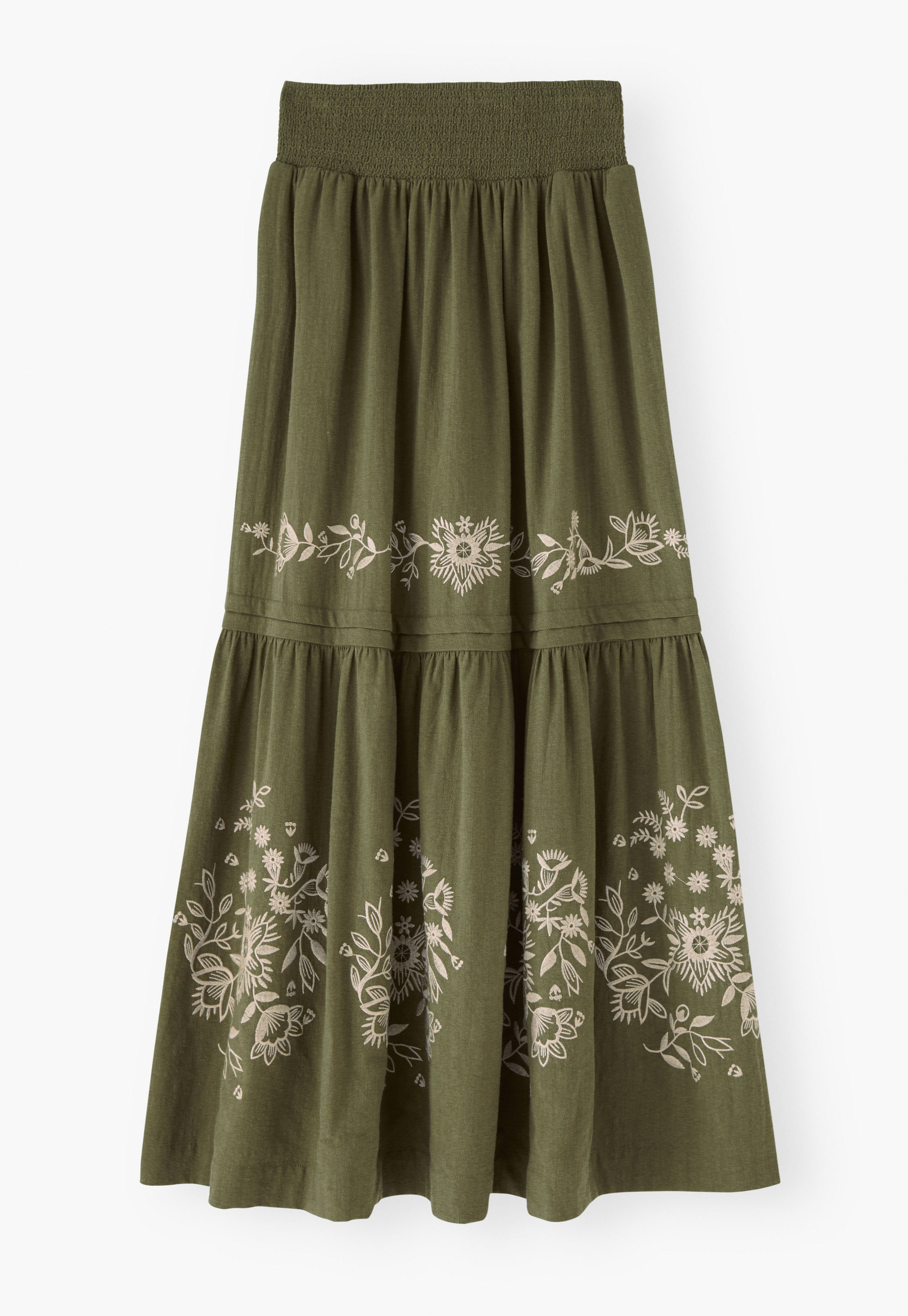 美品 laubeblanc ローブブラン cotton tierad skirt Cotton Tiered skirt – L'AUBE BLANC