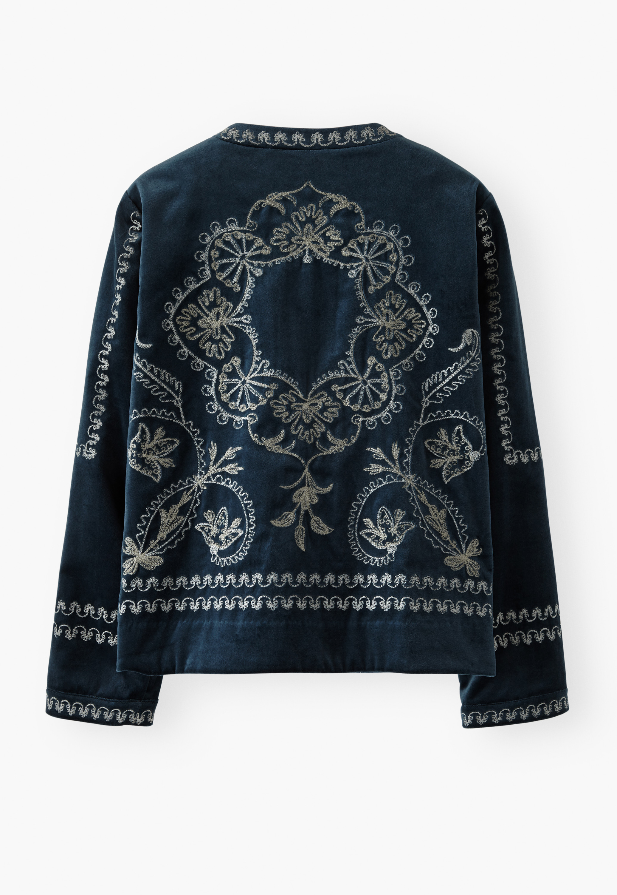 Wrap London Embroidered cotton velvet jacket
