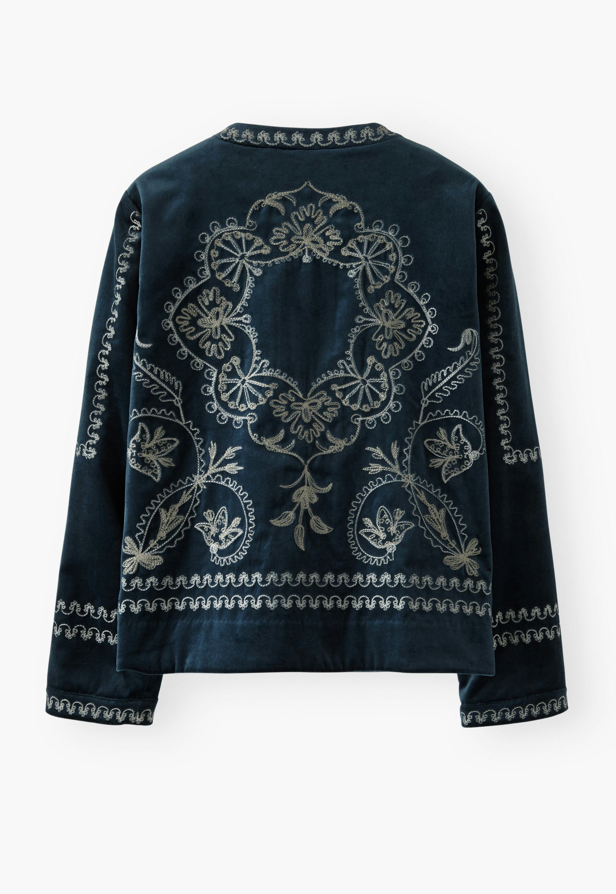 Wrap London Embroidered cotton velvet jacket