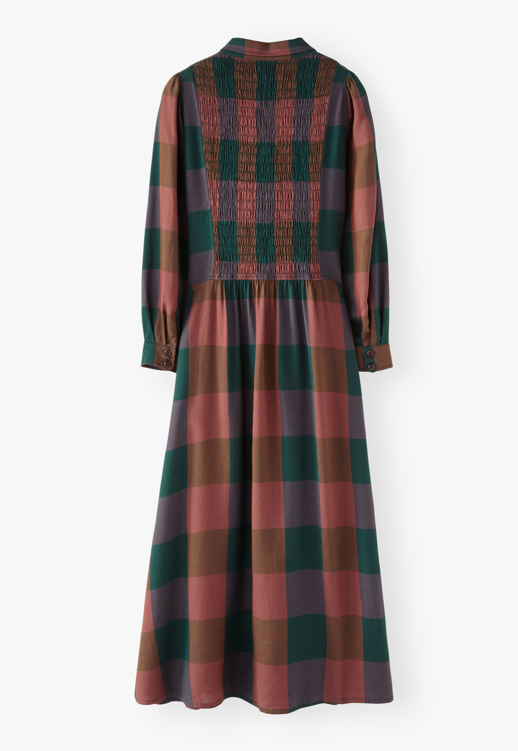 Wrap London - Wool cotton lyocell checked dress