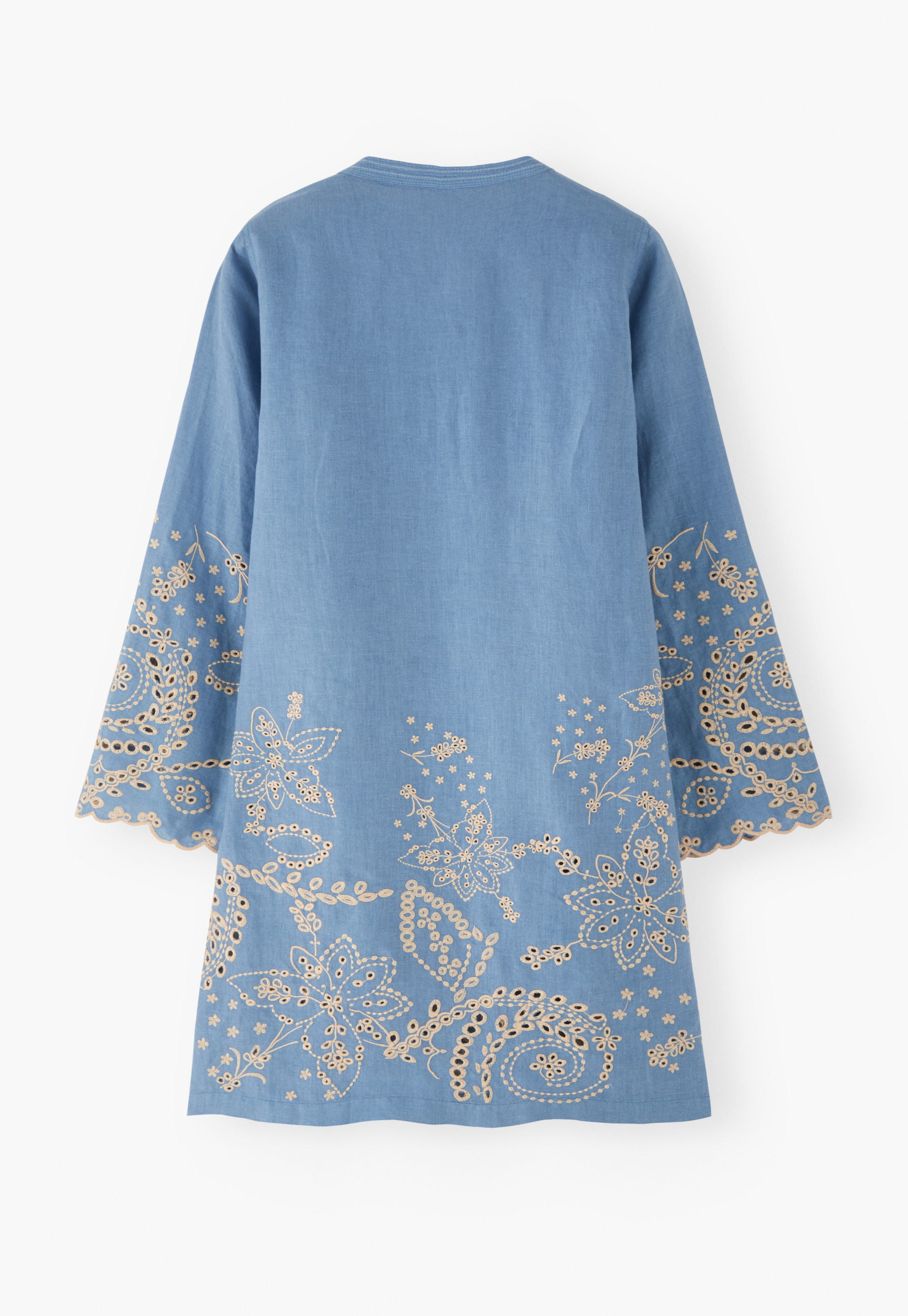 Cutwork linen dress