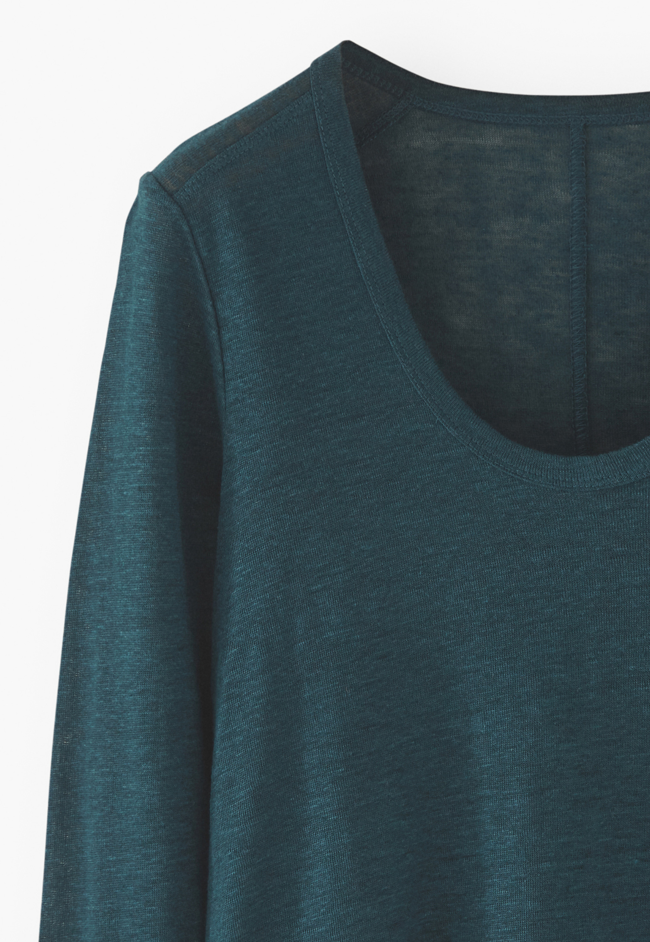 Wrap London - Long-sleeved scoop-neck linen top