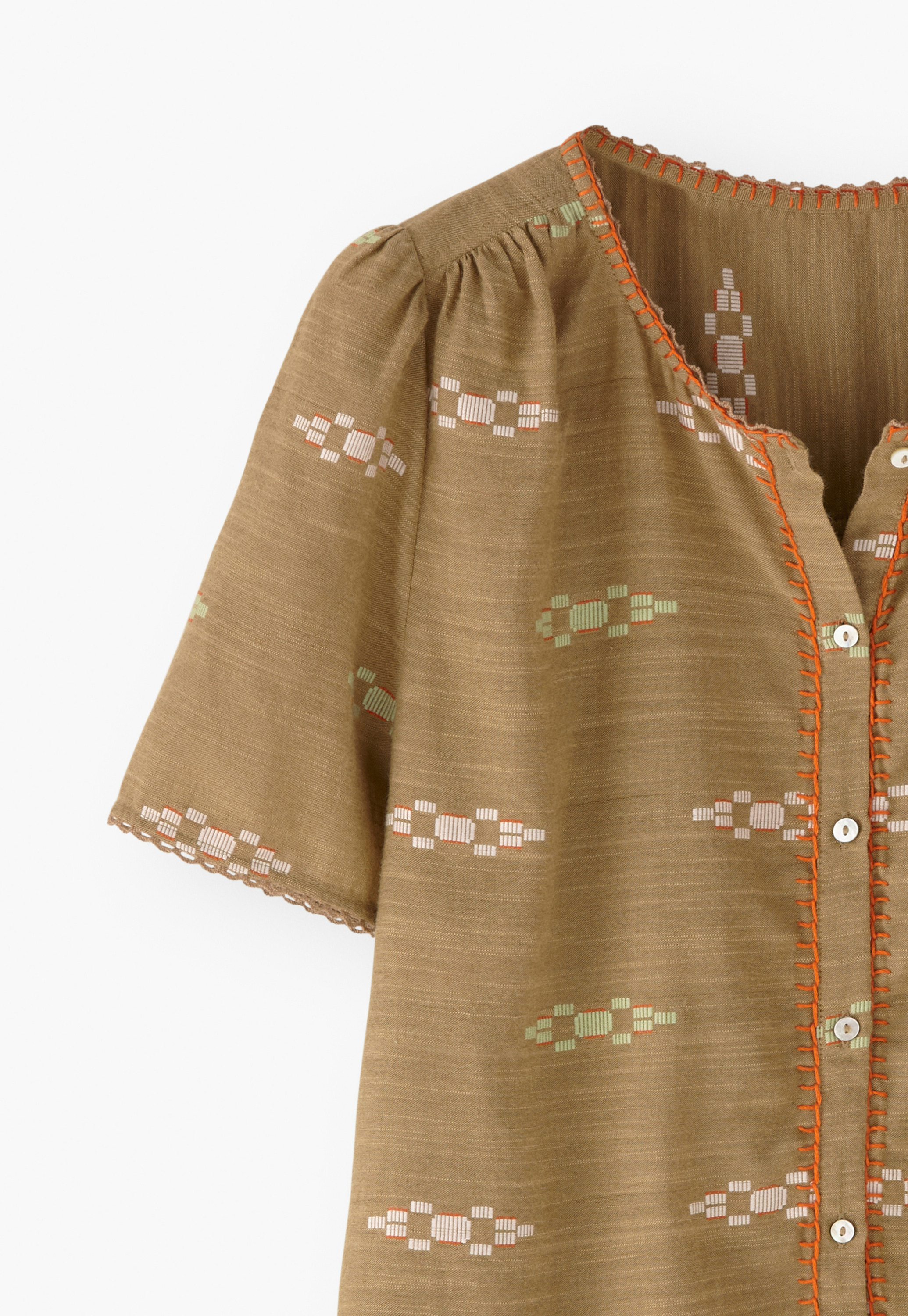 Wrap London - Cotton jacquard blouse