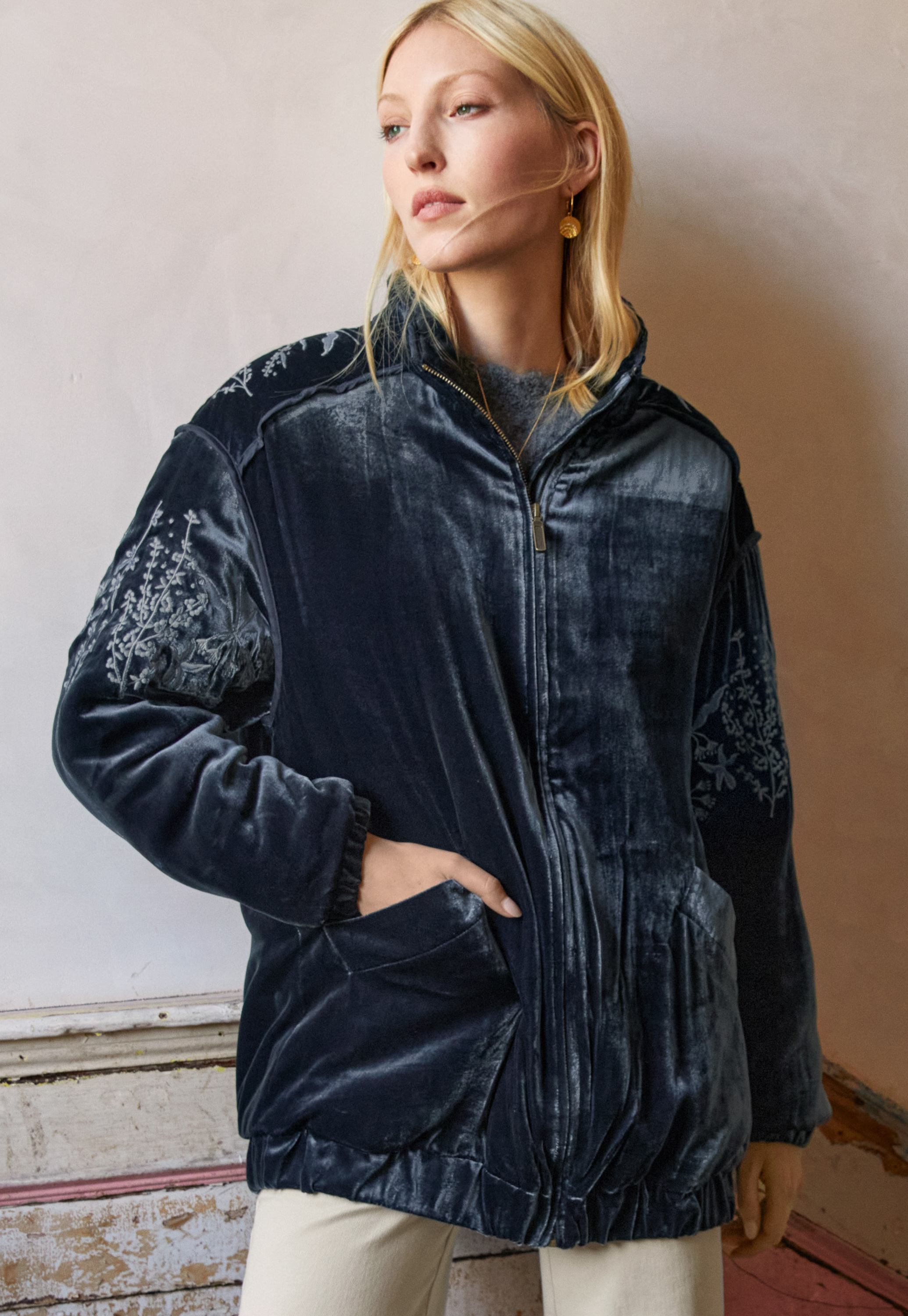 Wrap London - Embroidered velvet jacket