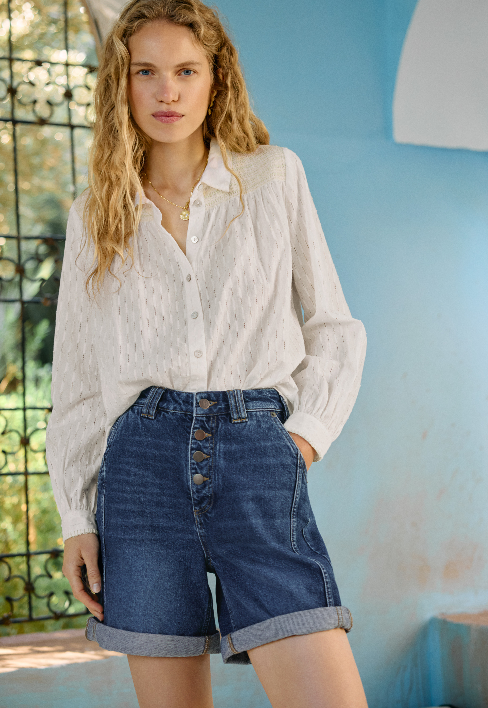Wrap London - Cotton shirring-detail shirt