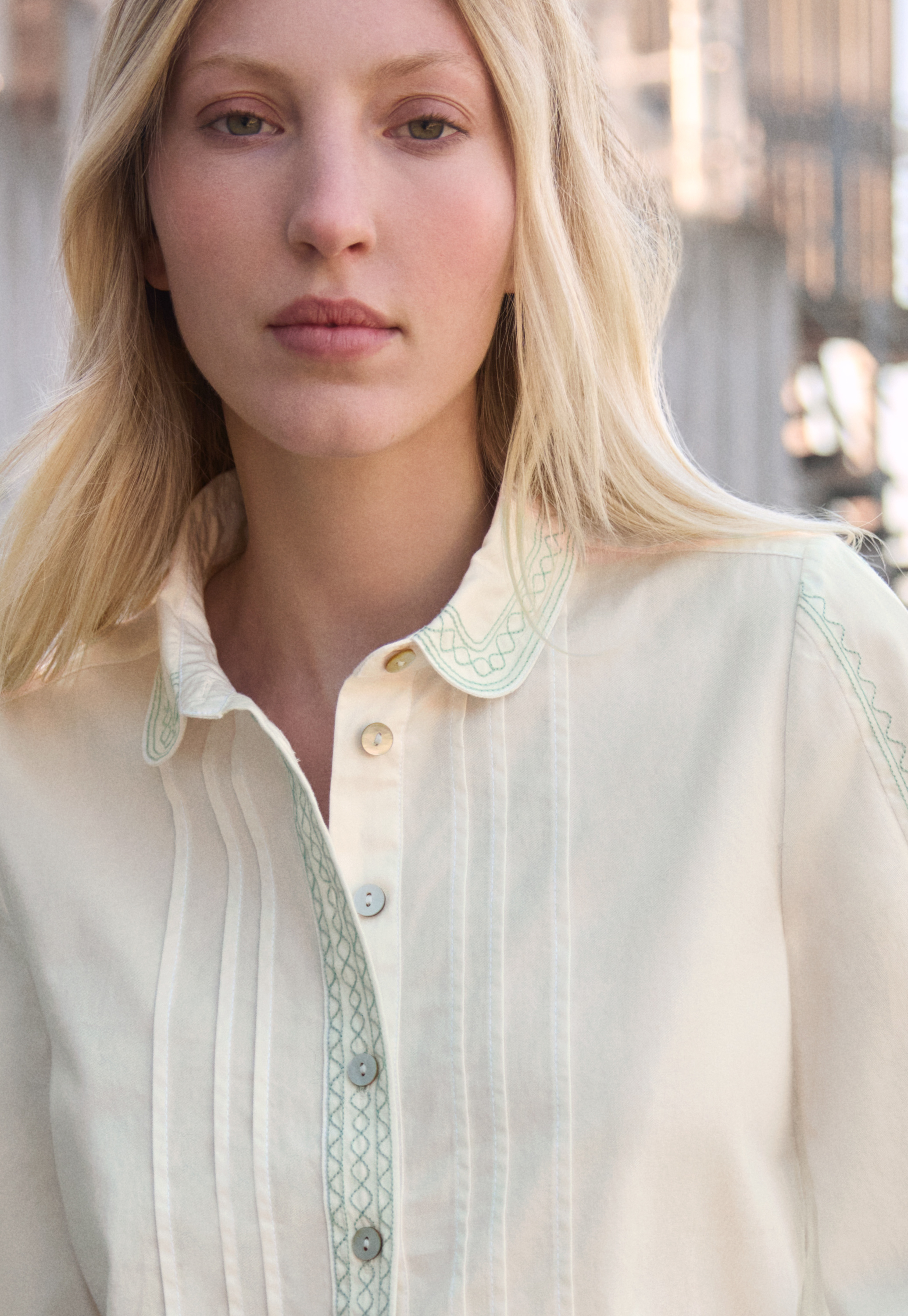ソフト Wrap London - Embroidered cotton blouse