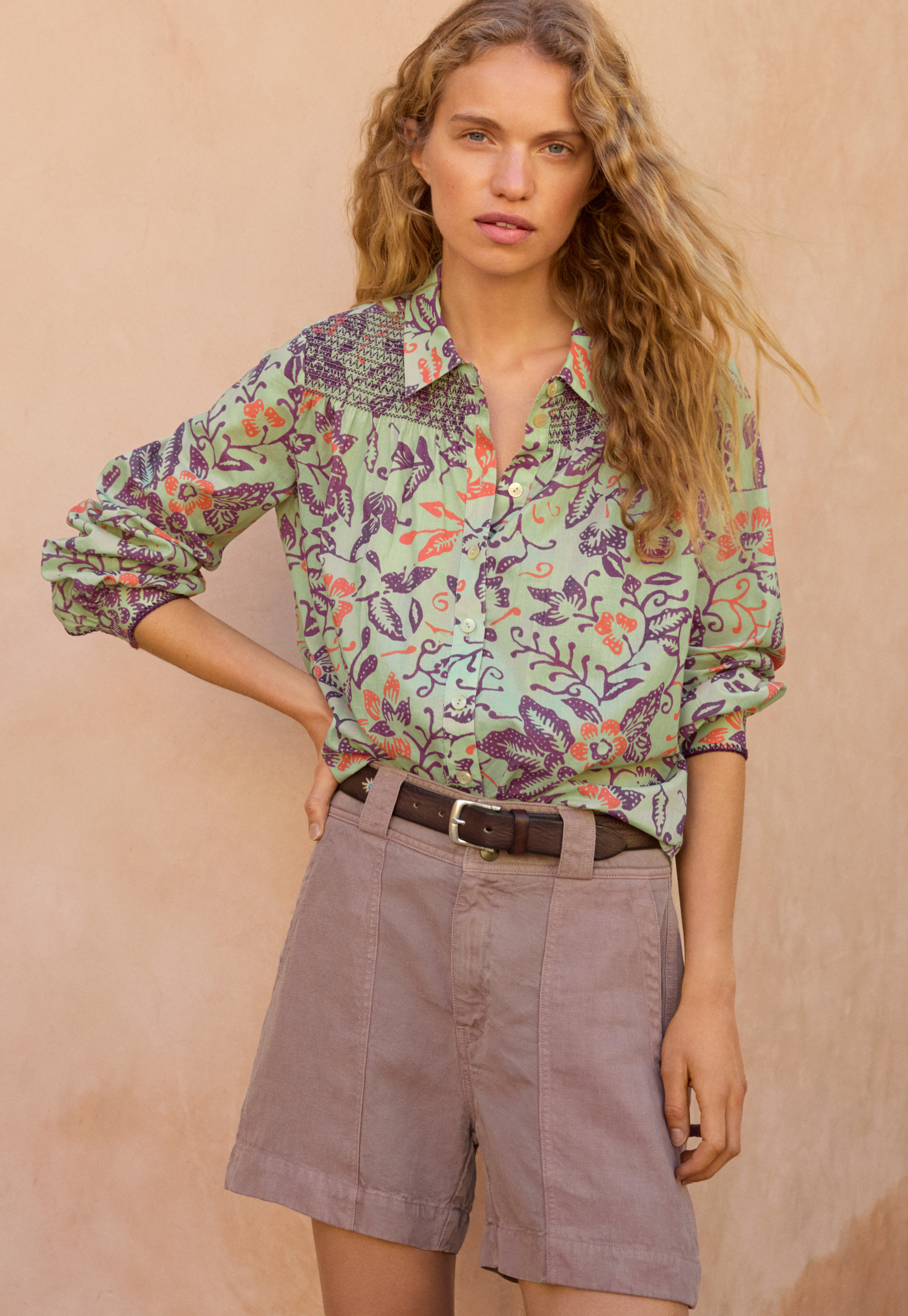 Wrap London - Cotton shirring-detail shirt