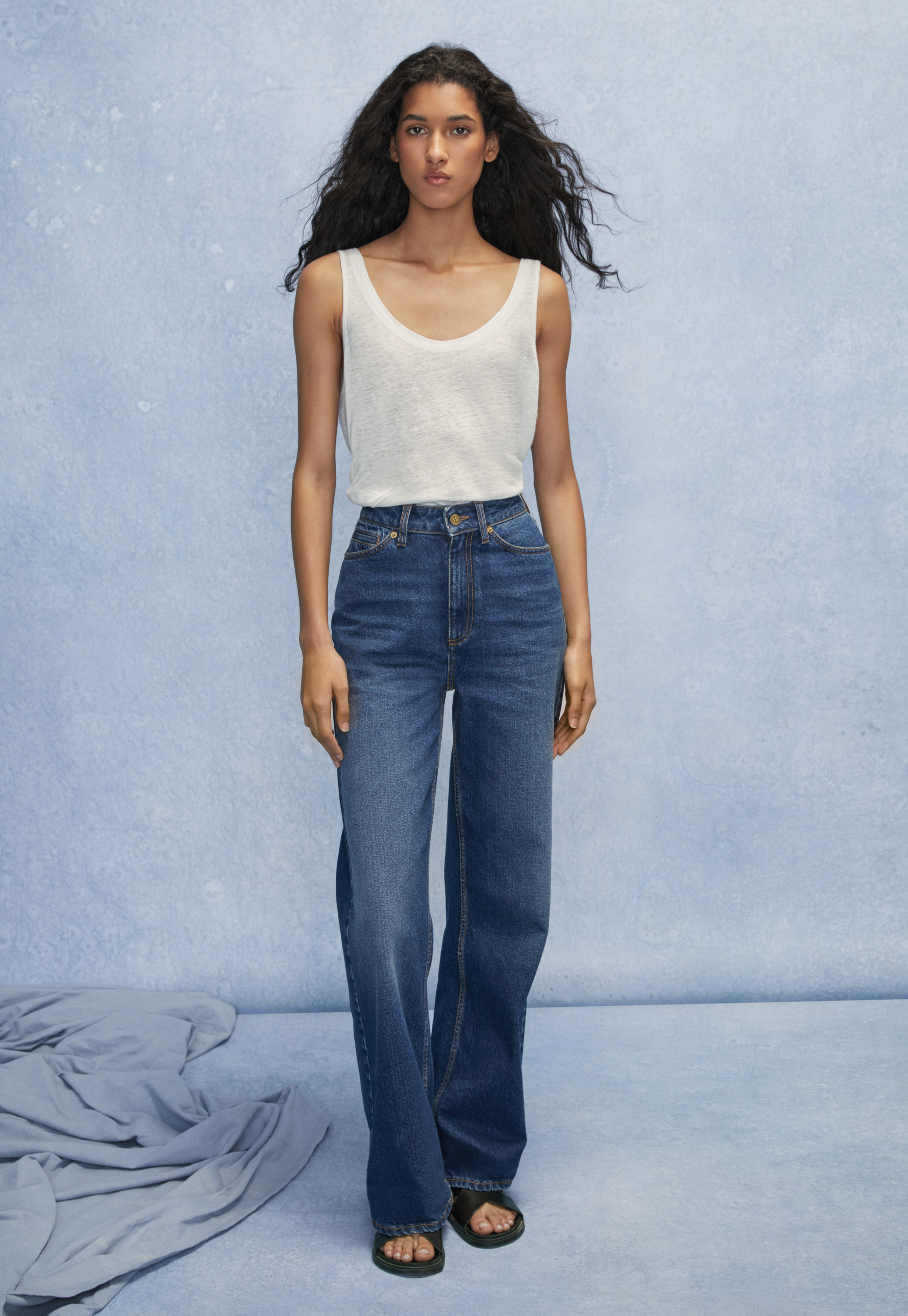 【NONCODE】Lindsay Unbal Wrap Denim Trousers FRAME The Ruler Jeans
