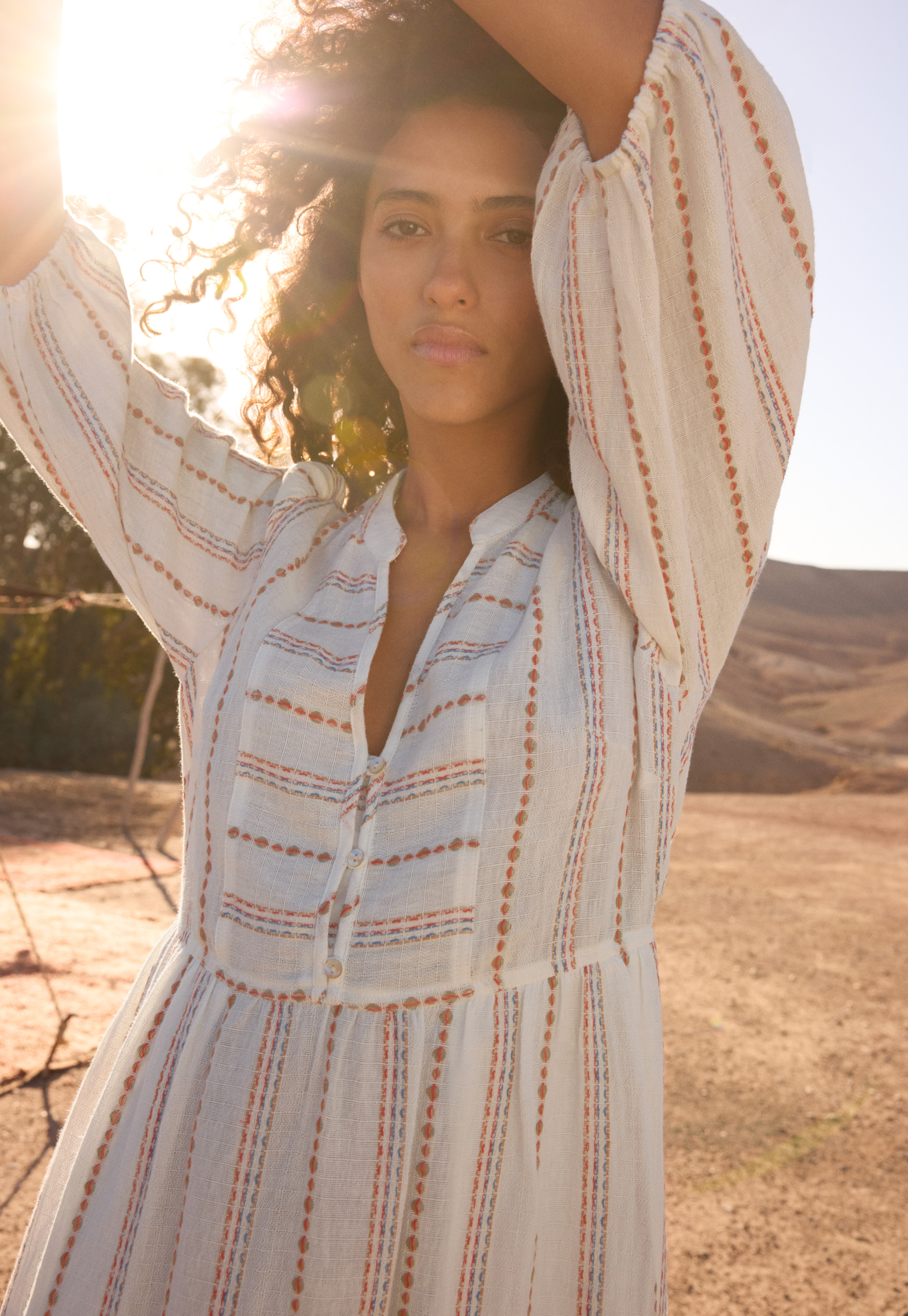 Wrap London - Striped cotton & linen dress