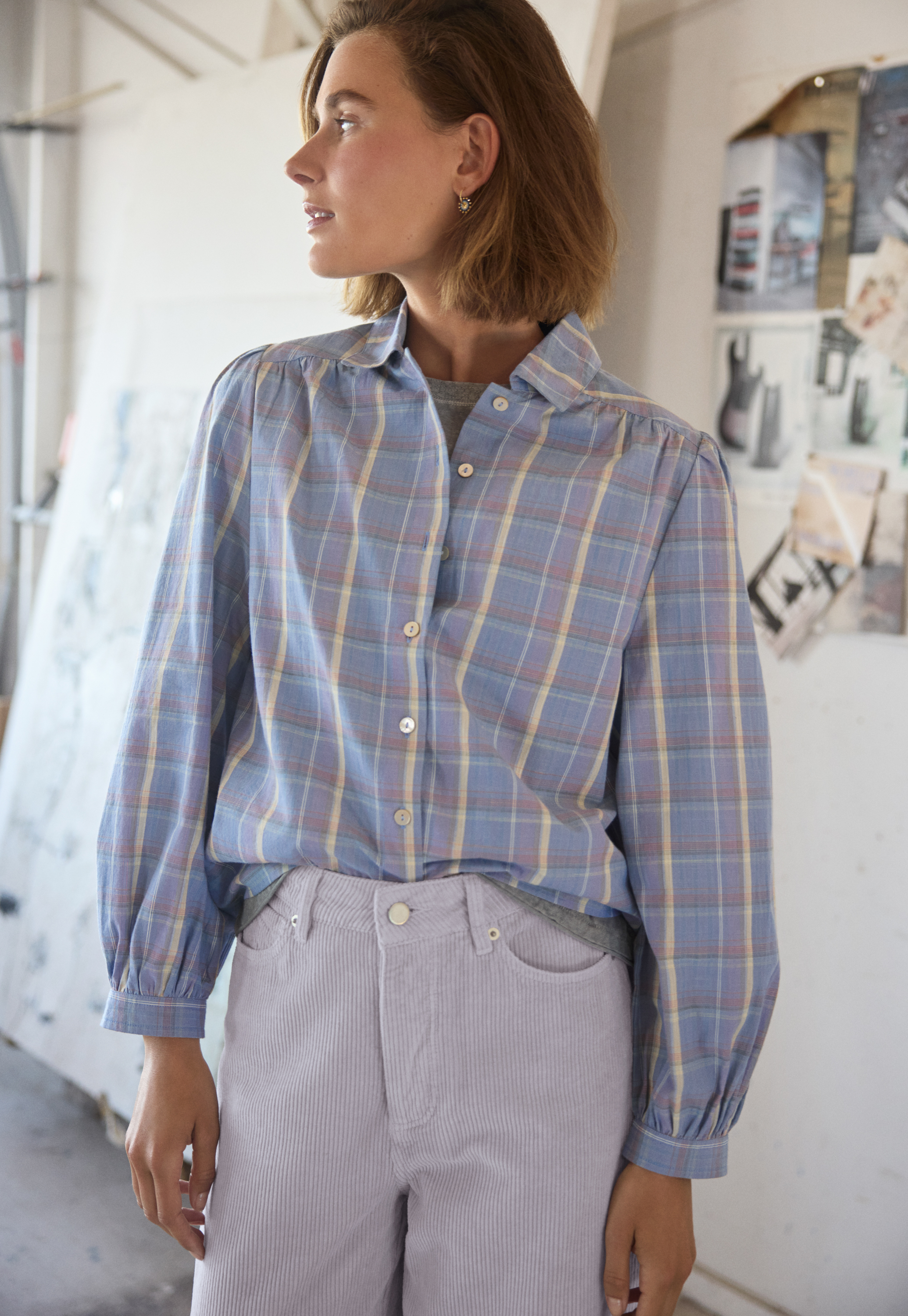 【U LAN】Chex Check Overfit Cotton Shirt U LAN】Chex Check Overfit Cotton Shirt Designer fashion