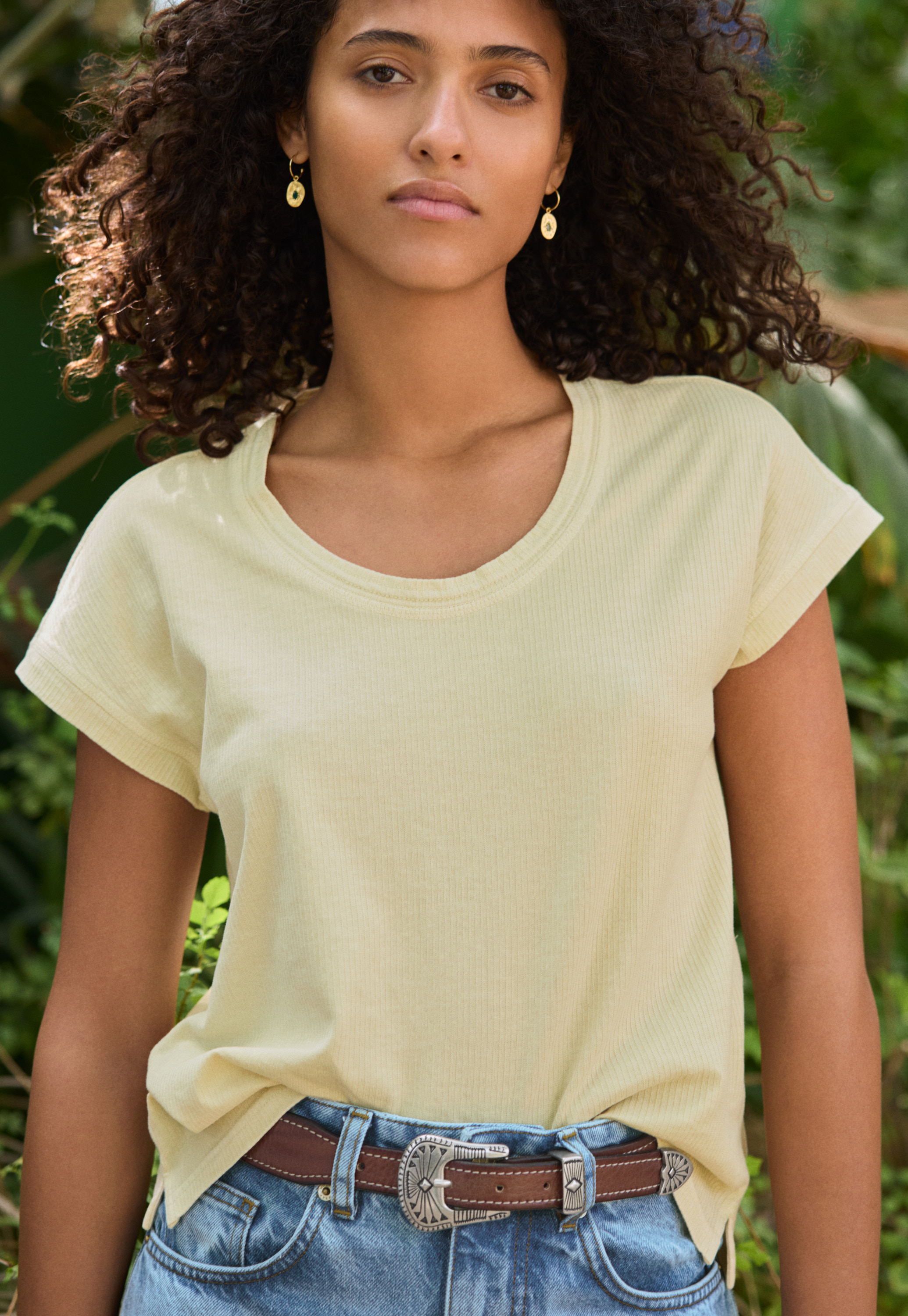 tシャツ Tシャツ ORGANIC COTTON RIB BORDER（LOOSE FIT LS TURTLE） Organic Cotton Micro-Rib Crewneck Tee (3-Pack)