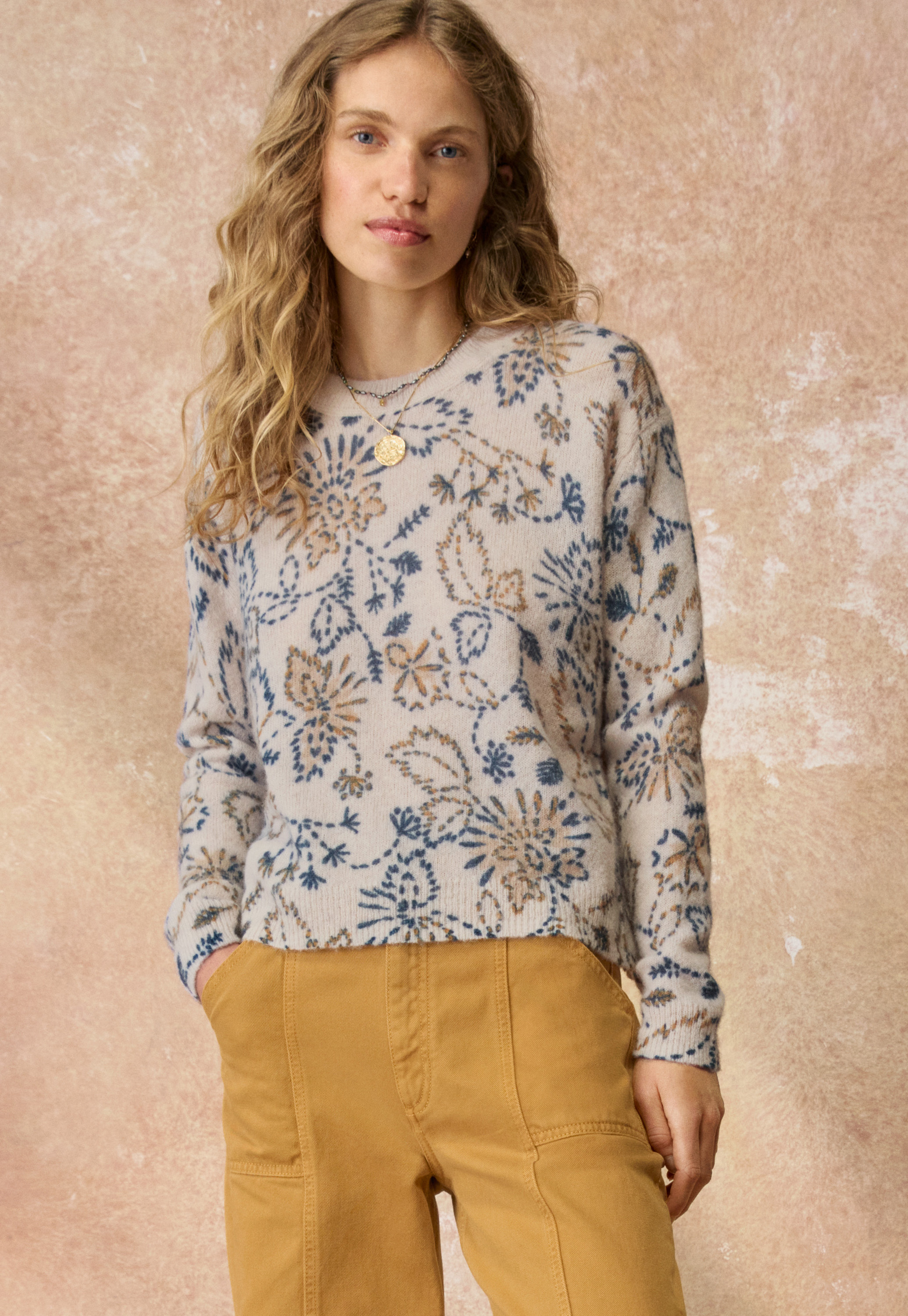 echeveria alpaca wool trip jkt navy サイズ2 Wrap London - Alpaca-blend printed sweater