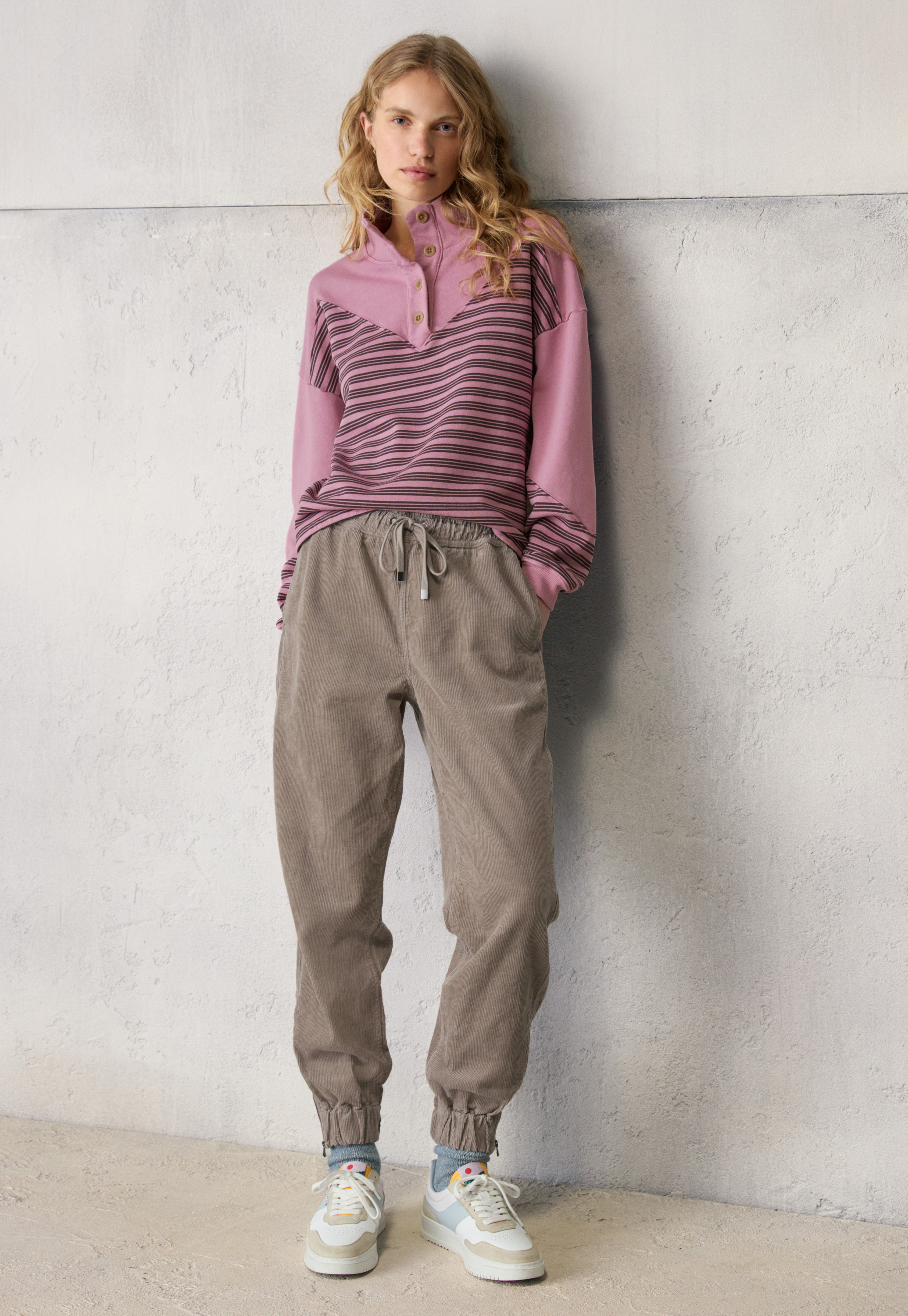 【BAON】Kimoi banding string flower quilted jogger pants 241W-326-F1741DUSTYSAGE_-